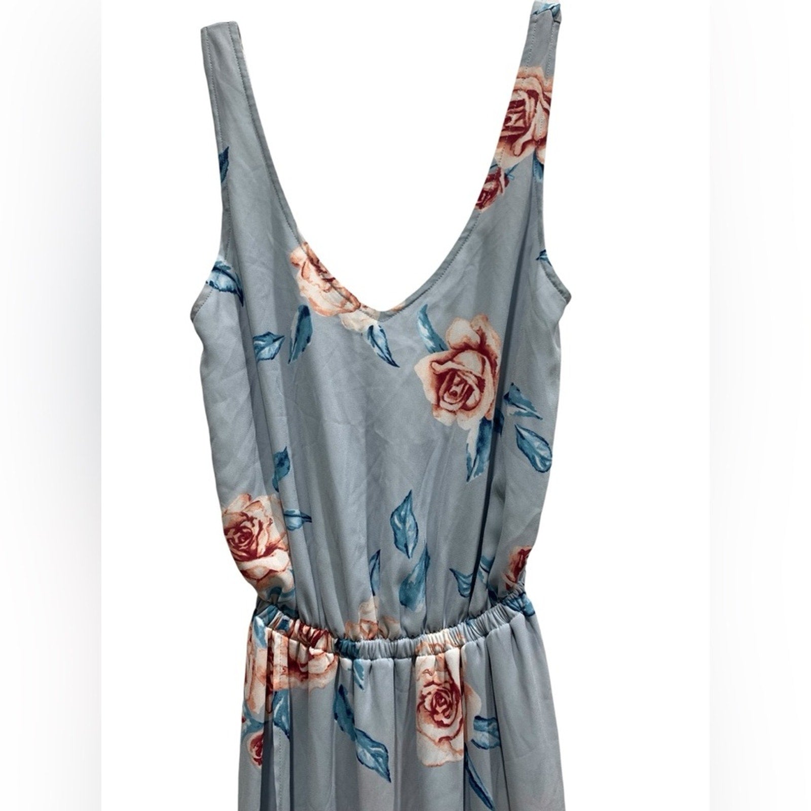 Show Me Your Mumu Blue Floral Kendall Maxi Dress size Small