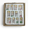 Vintage Ceramic Angel Christmas Ornament Set 12pc Made in Taiwan H9432 3in