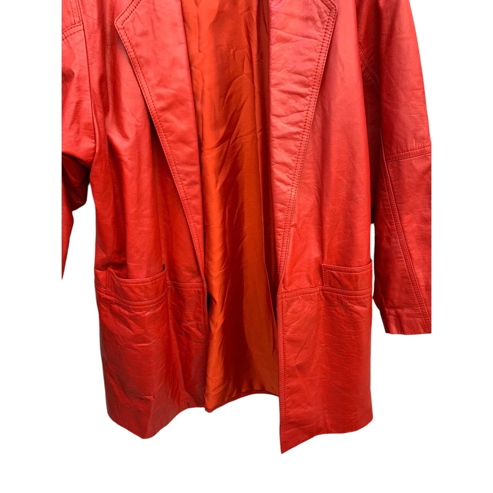 Vintage Toff's Red Leather Jacket SZ M/ 39