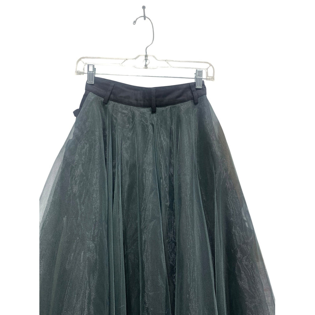 Madonna & Co Womens Black denim Tulle skirt in black & grey whimsigoth witchy S