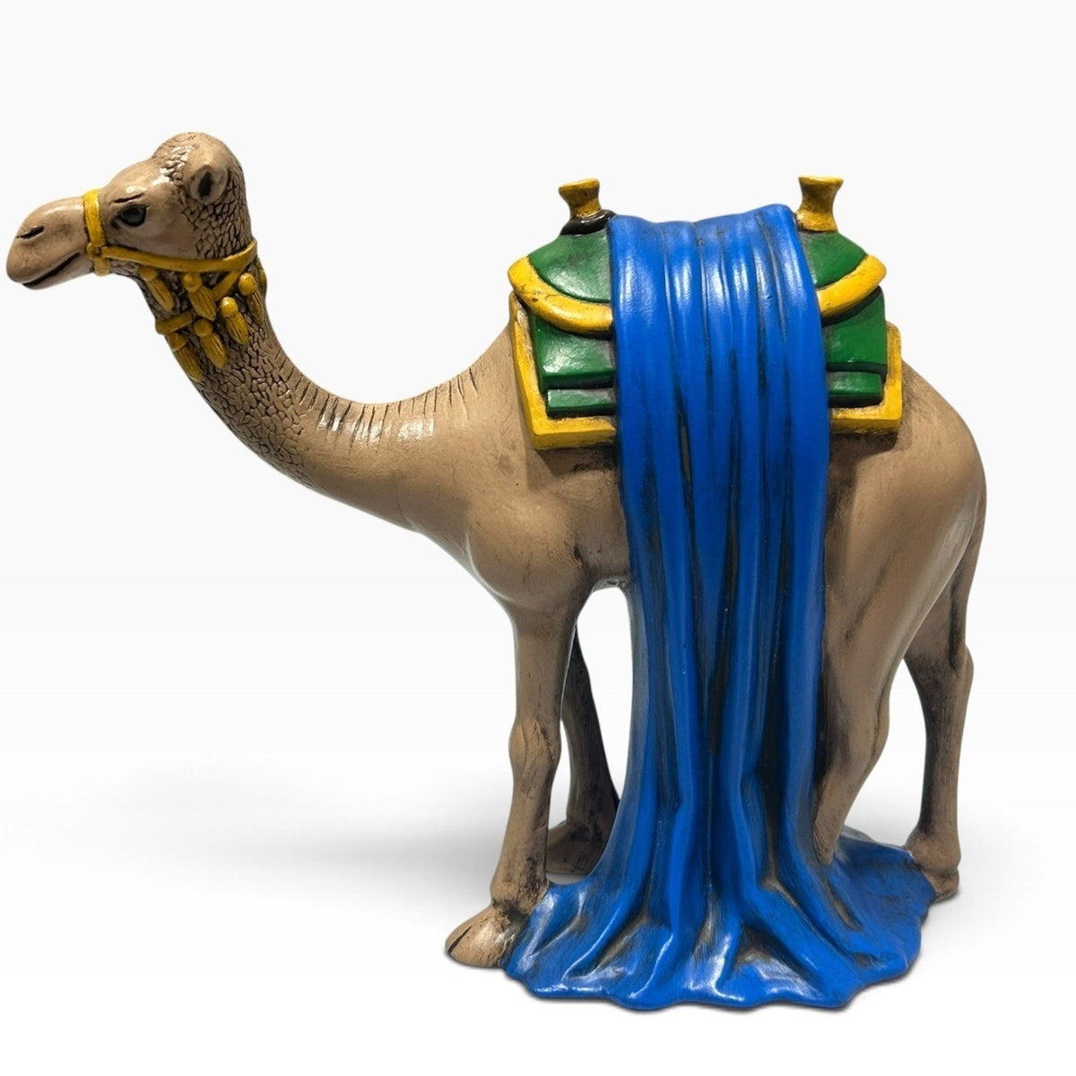 Vintage 1970s Holland Mold Camel Nativity Scene Figurine 8.5" Hand Painted