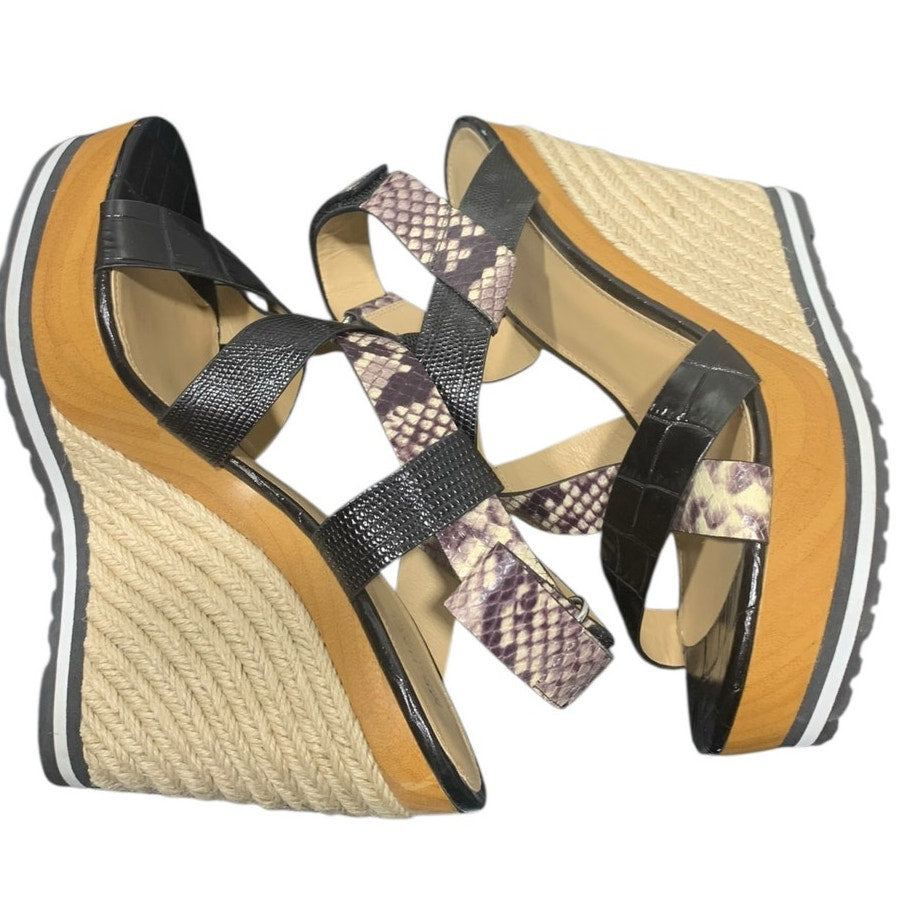 Michael Michael Kors Snakeskin Espadrill Wedges SZ 9