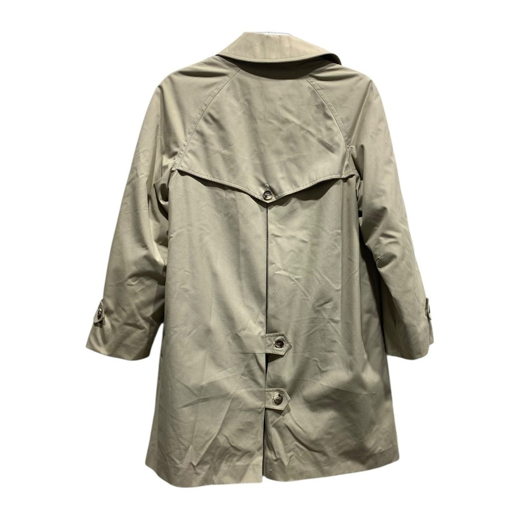 RainShedder Ken Merritt Beige Trench Coat Houndstooth Lined Classic Women sz 8