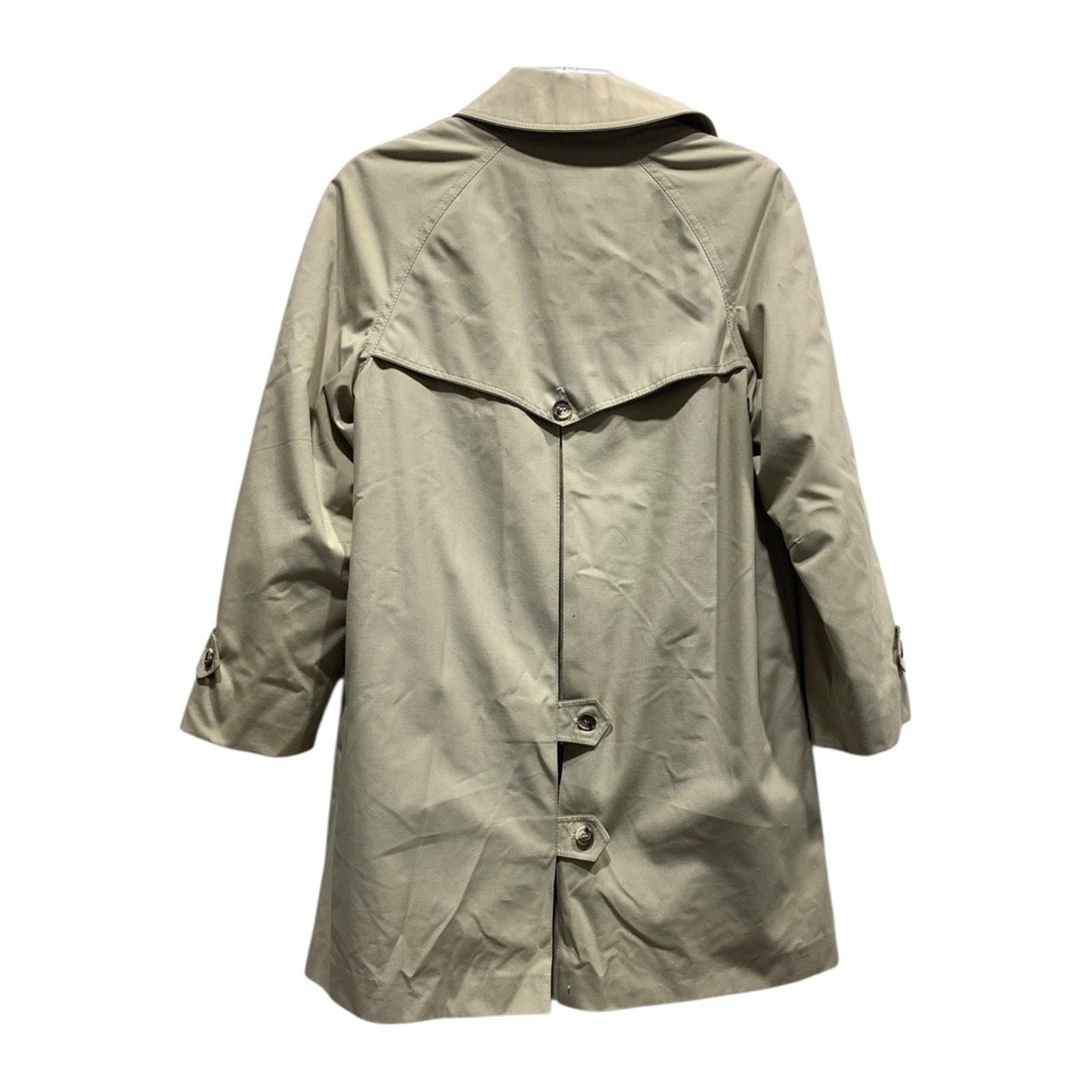 RainShedder Ken Merritt Beige Trench Coat Houndstooth Lined Classic Women sz 8
