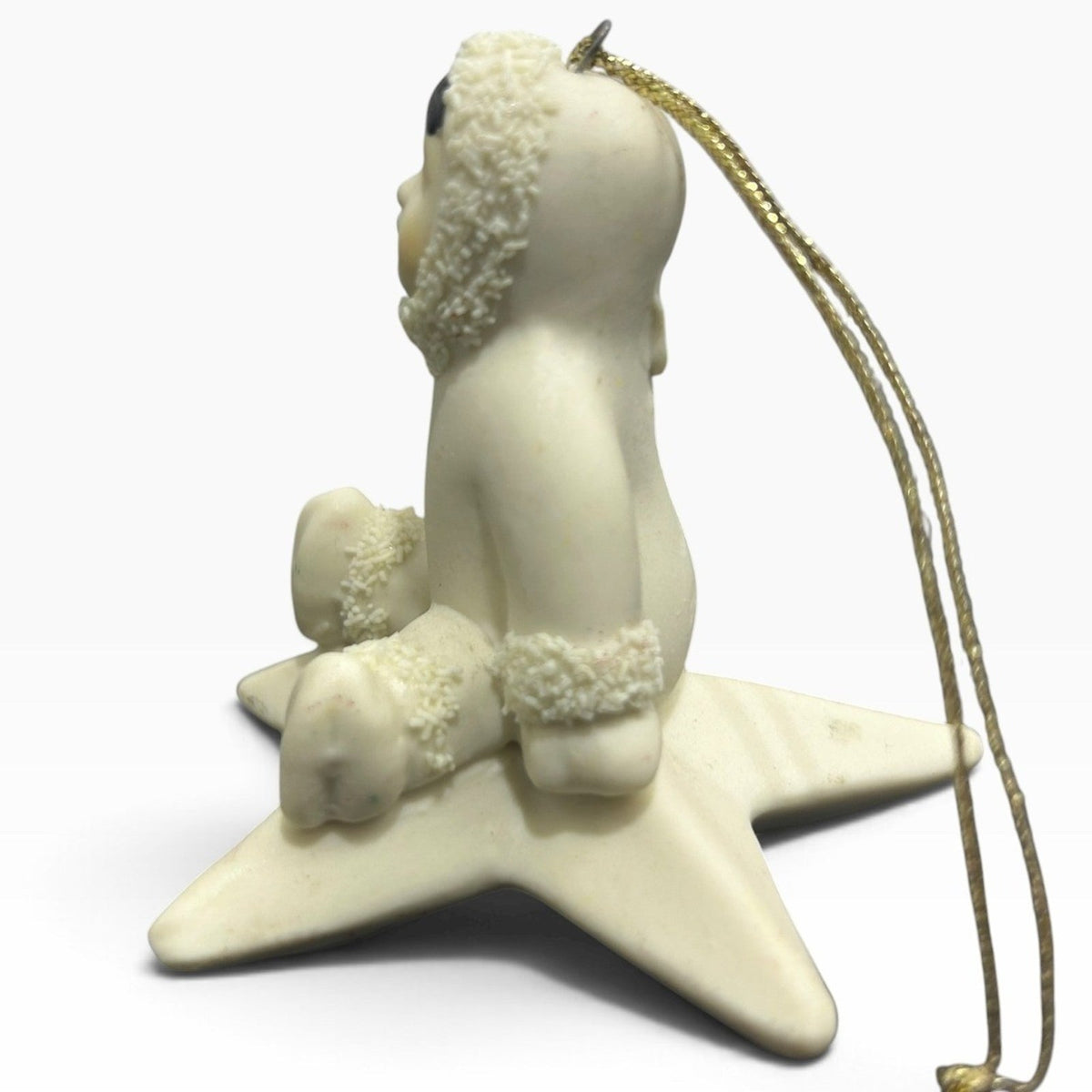 Dept 56 Snow Babies Figurine Sitting on Star Bisque Porcelain Ornament