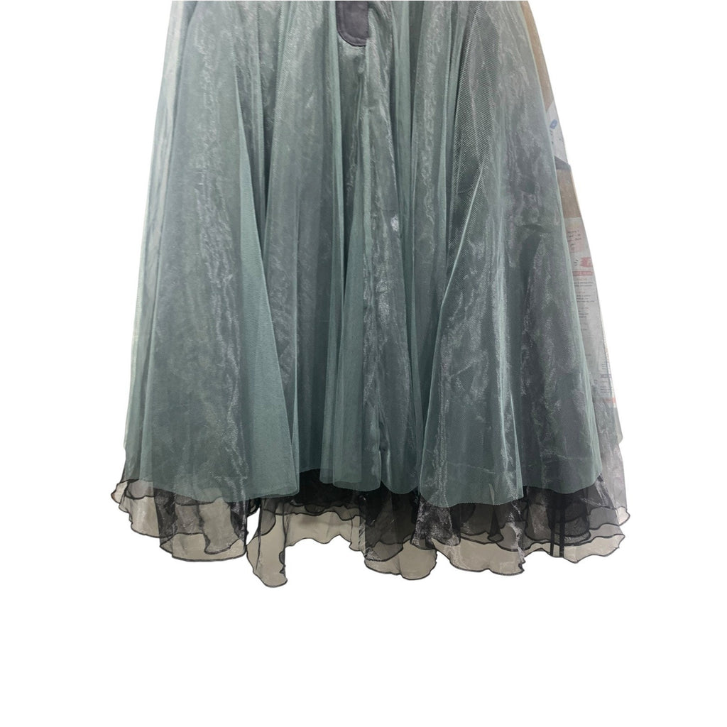 Madonna & Co Womens Black denim Tulle skirt in black & grey whimsigoth witchy S