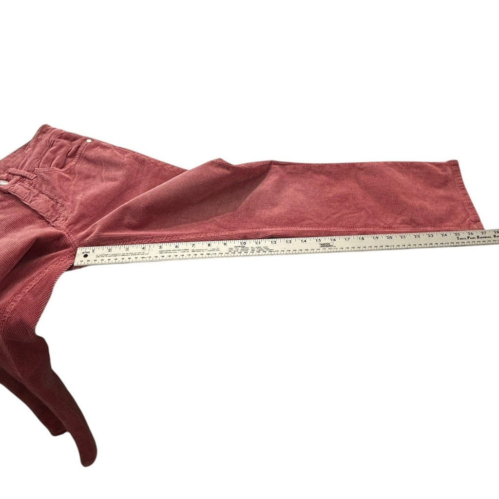 Anthropologie Pilcro The Yaya Mid-Rise Corduroy Crop Flare Jeans Pink 27