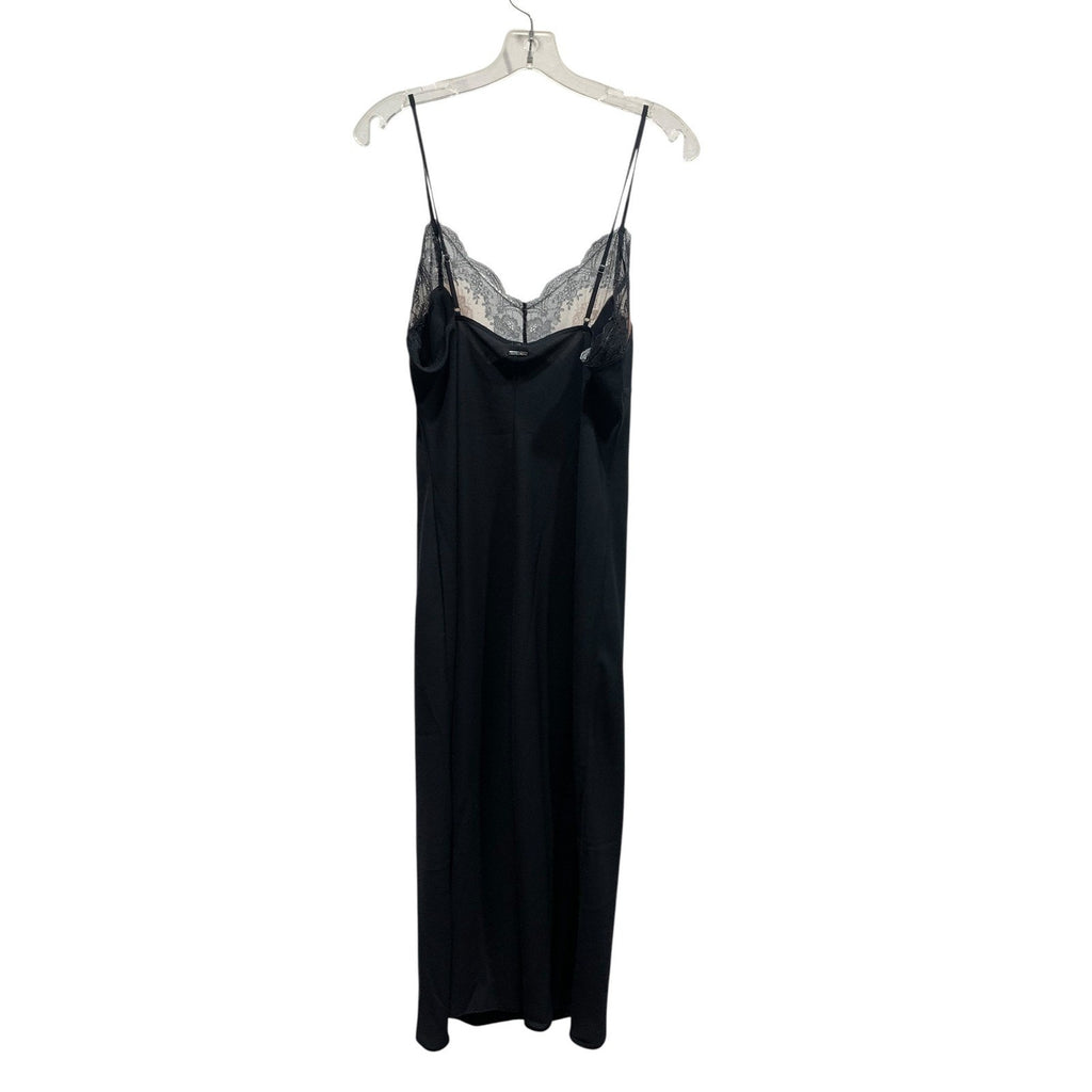 Savage X Fenty Black Lacestruck Sleep Slip Dress Midi Spaghetti Large 12-14