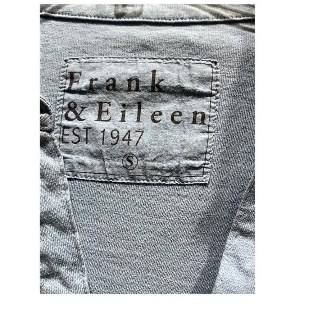 Frank & Eileen Nicole Long Sleeve Popover Dress Dusty Blue 100% Cotton Sz S