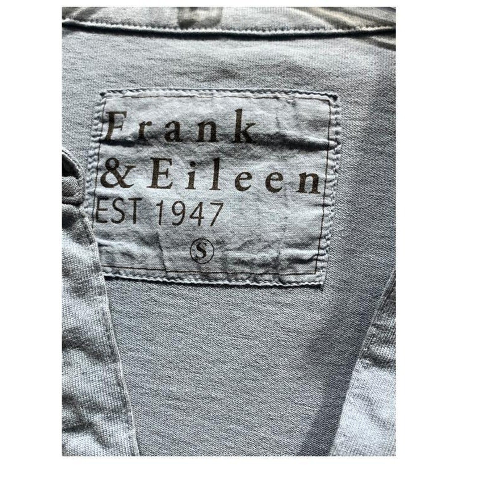 Frank & Eileen Nicole Long Sleeve Popover Dress Dusty Blue 100% Cotton Sz S