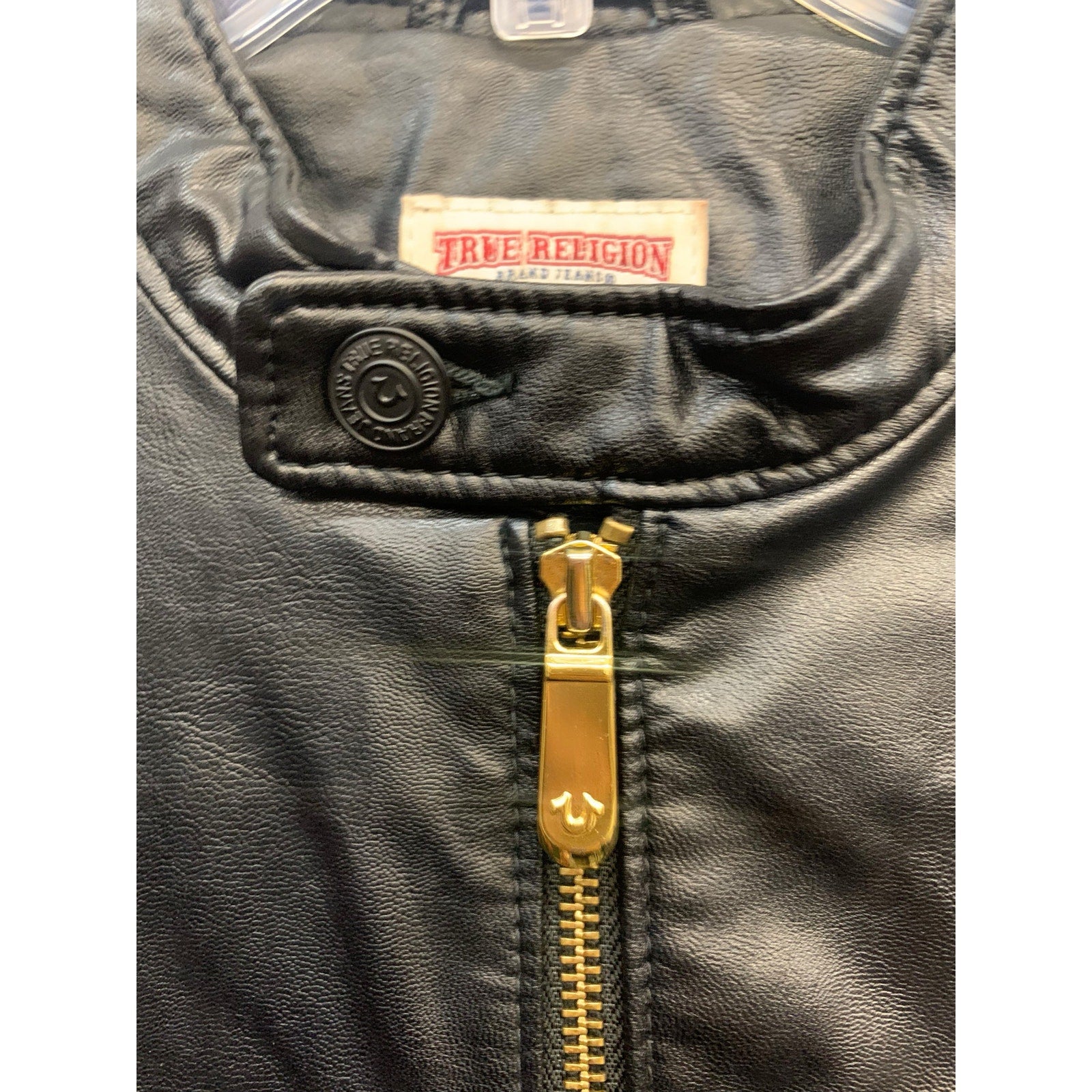 Authentic True Religion Leather Biker Jacket SZ M