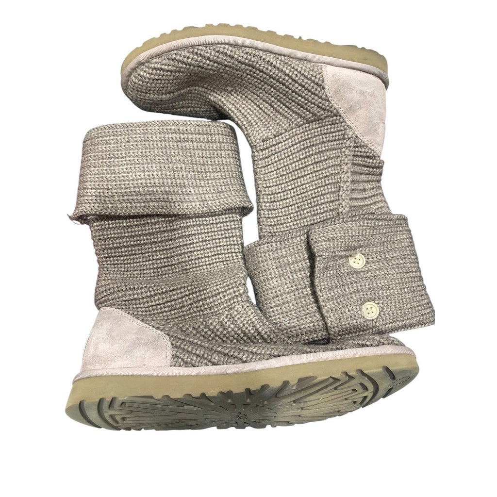 UGG Australia Cardy 5819 light brown/ beige Knit Button Tall Slouch Boots W 9