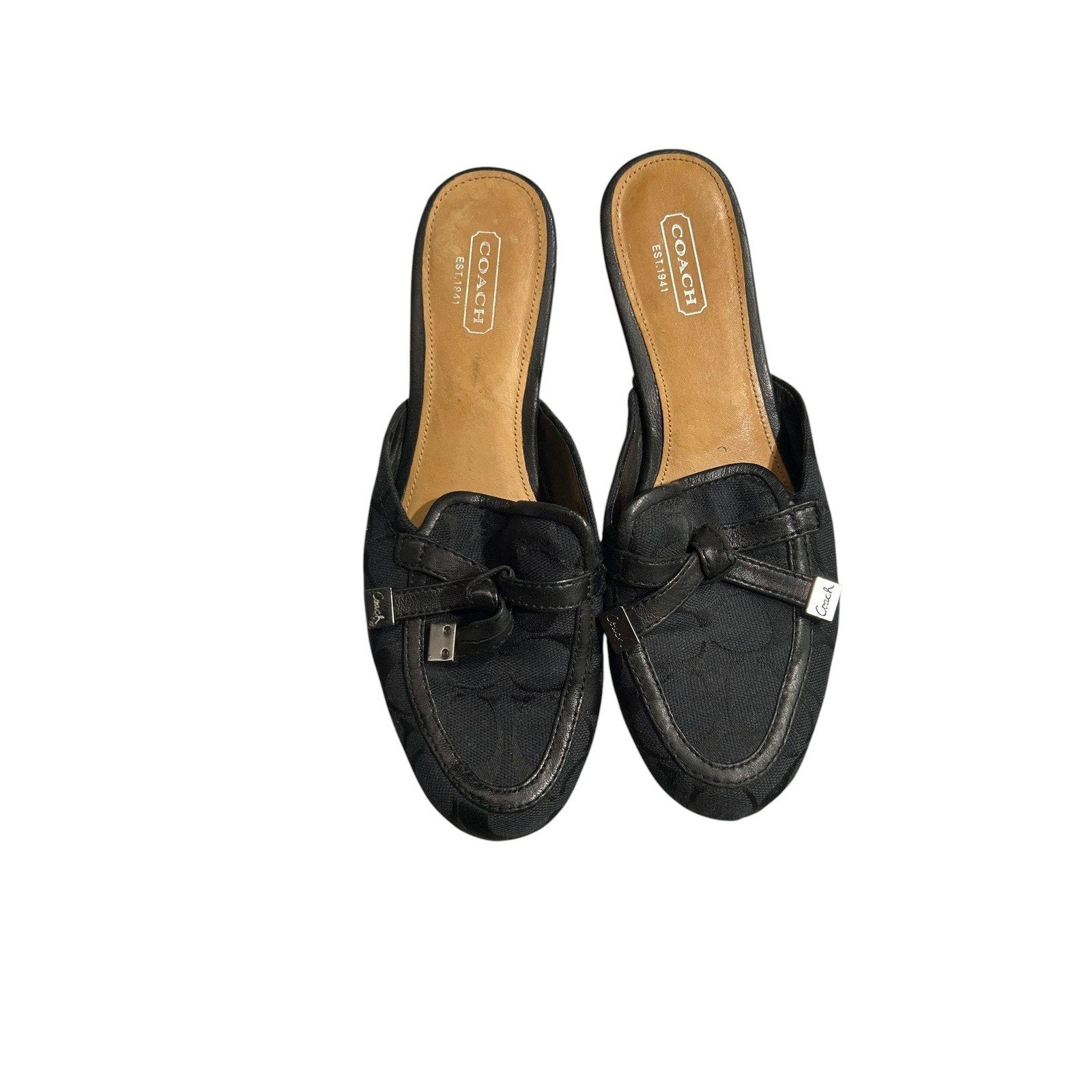 Coach TANYA Studded Platform Clogs Mules Heels Womens 7b classic office preppy
