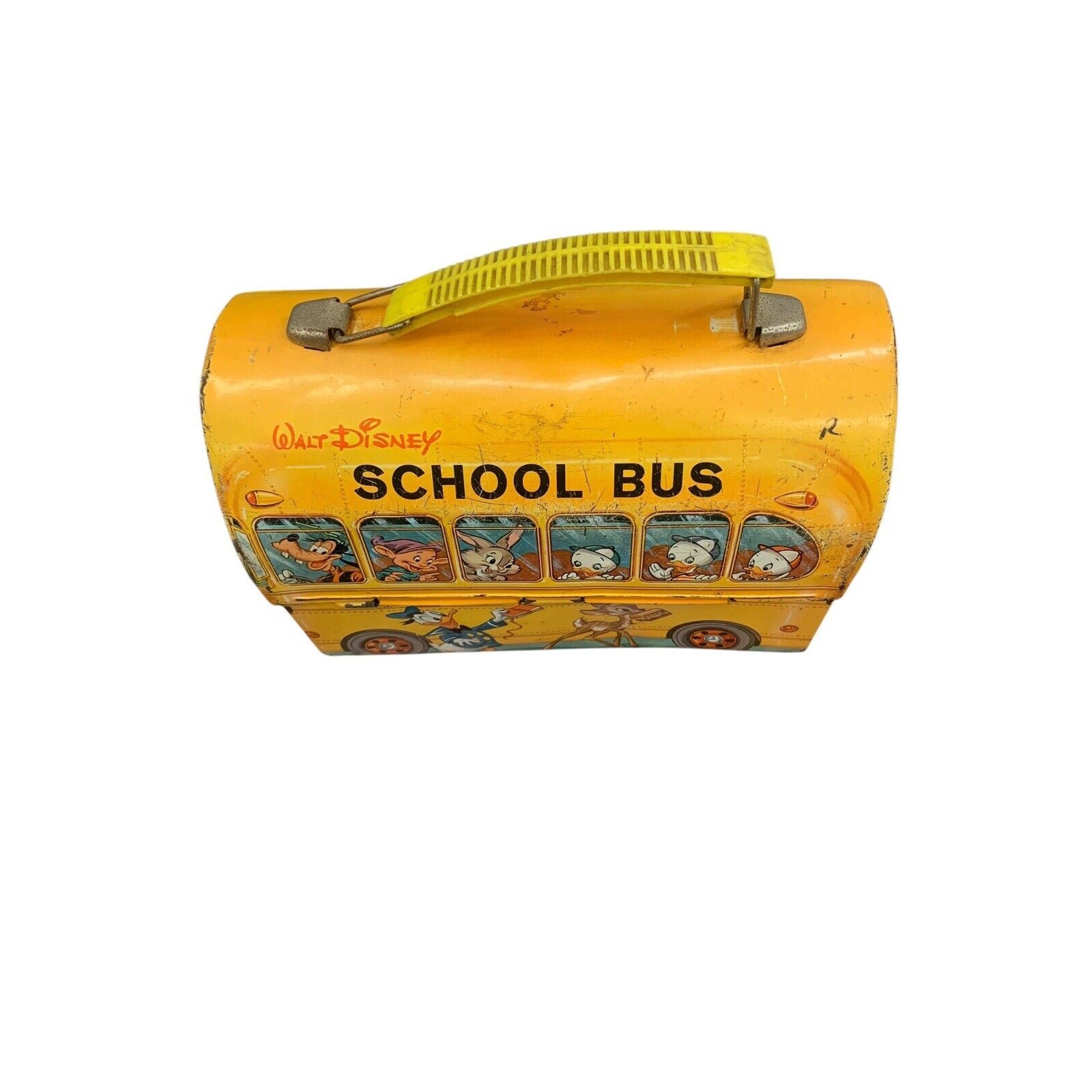 Vintage Disney Lunchbox School Bus with Mickey Mouse, Goofy, Donald Duck, more!