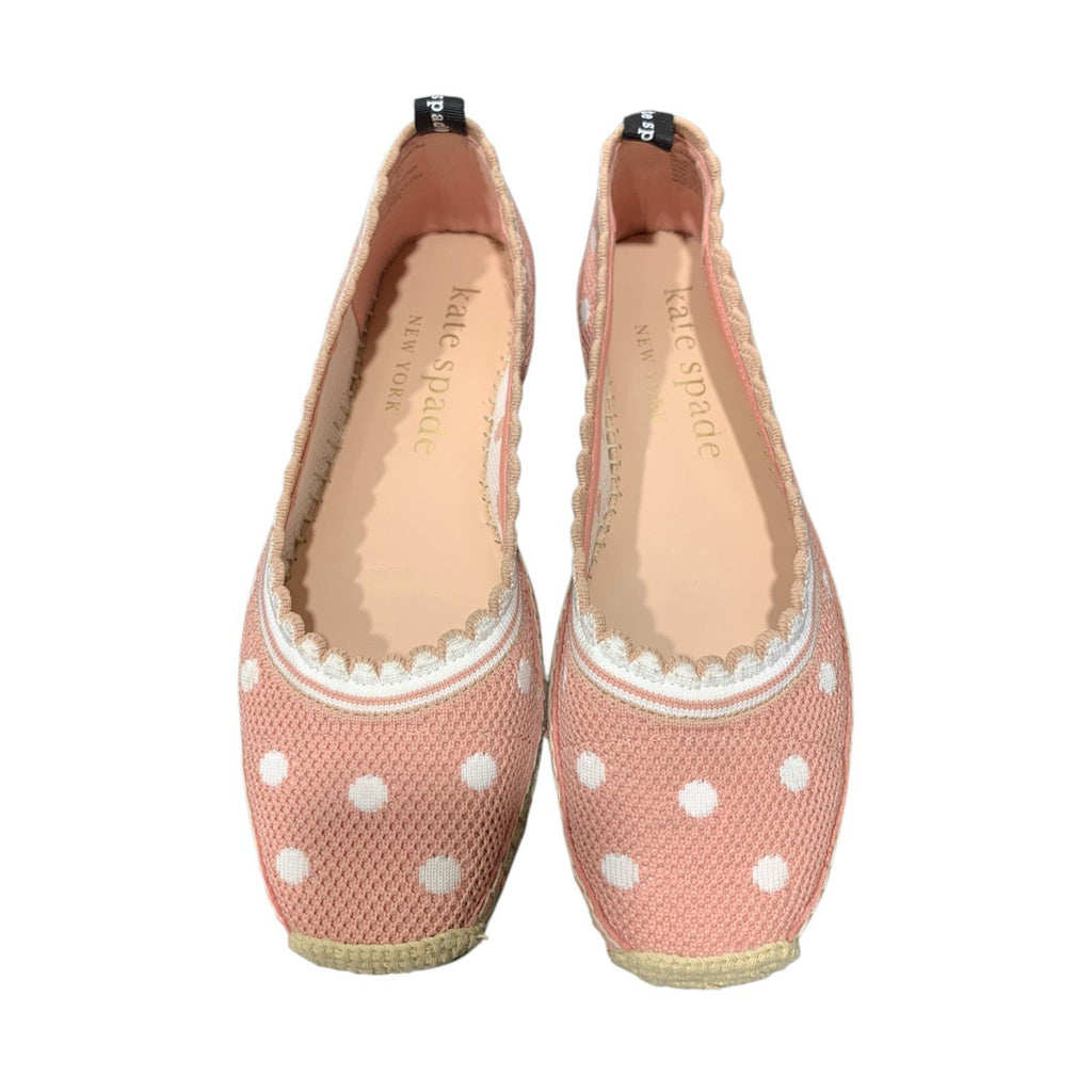 Kate Spade Knottingham Scallop Polka Dot Espadrilles Lace Women's 9B PINK