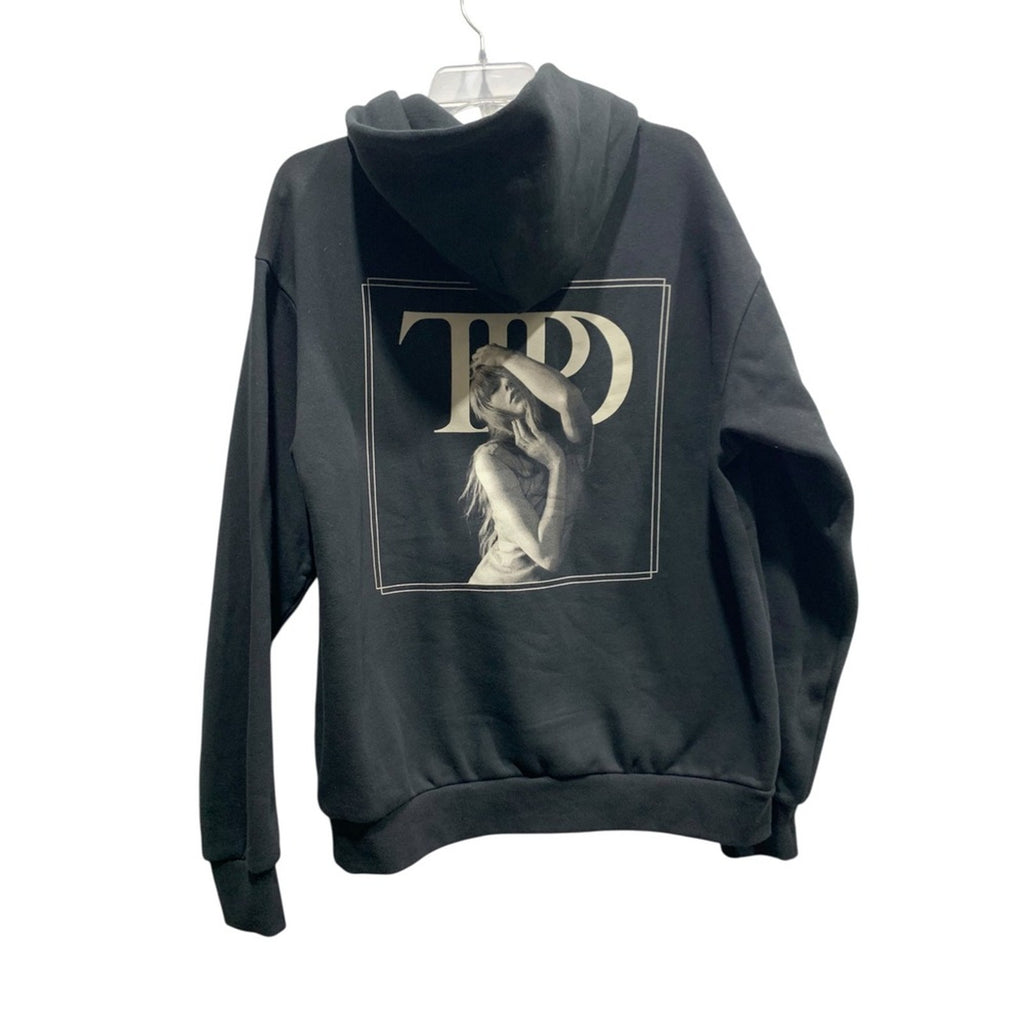 Taylor Swift The Tortured Poets Department Black Graphic Hoodie Size Large