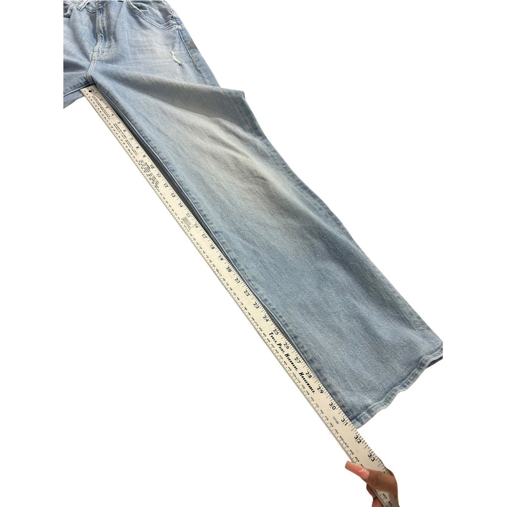 MOTHER High Waisted Tunnel Vision Sneak Jeans Sippin Sweet Tea Light Wash 29
