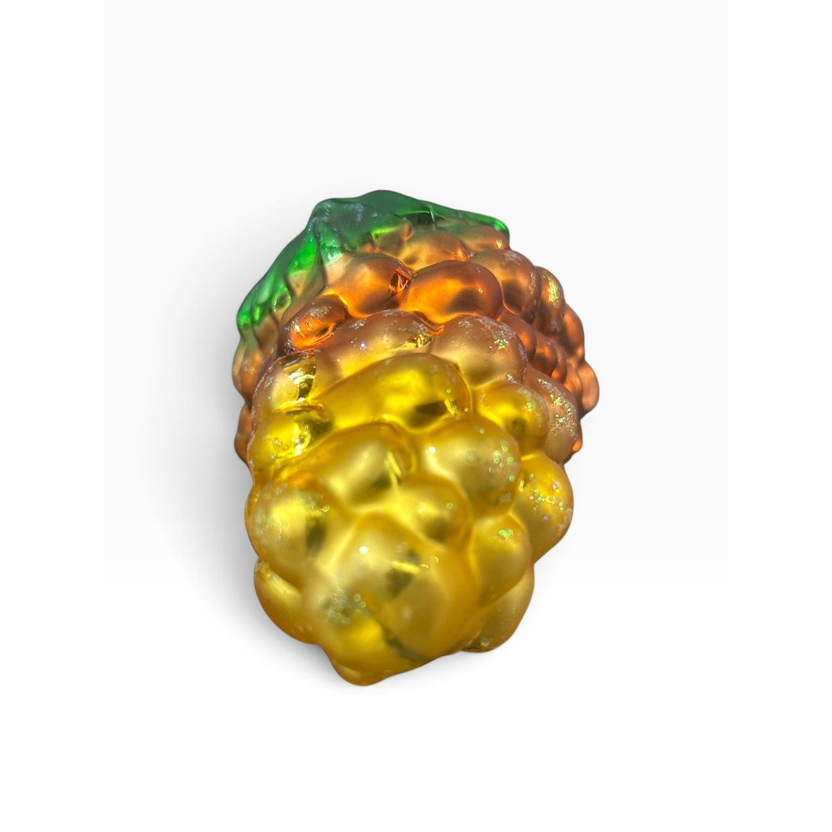 Christopher Radko Vintage Grape Bounty Cluster Glass Ornament Gold Green 5.5in