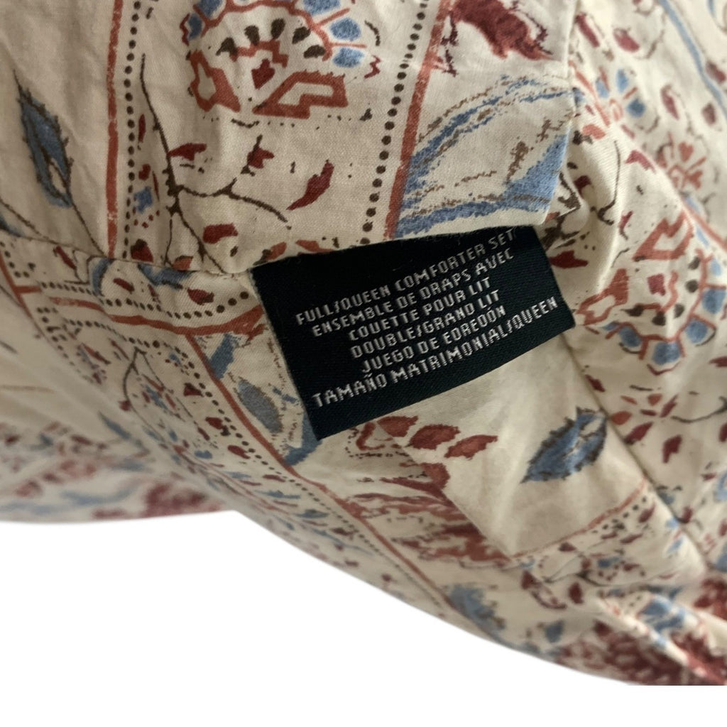Ralph Lauren Home Katie Full Queen Comforter Set Cream Red Paisley Patchwork