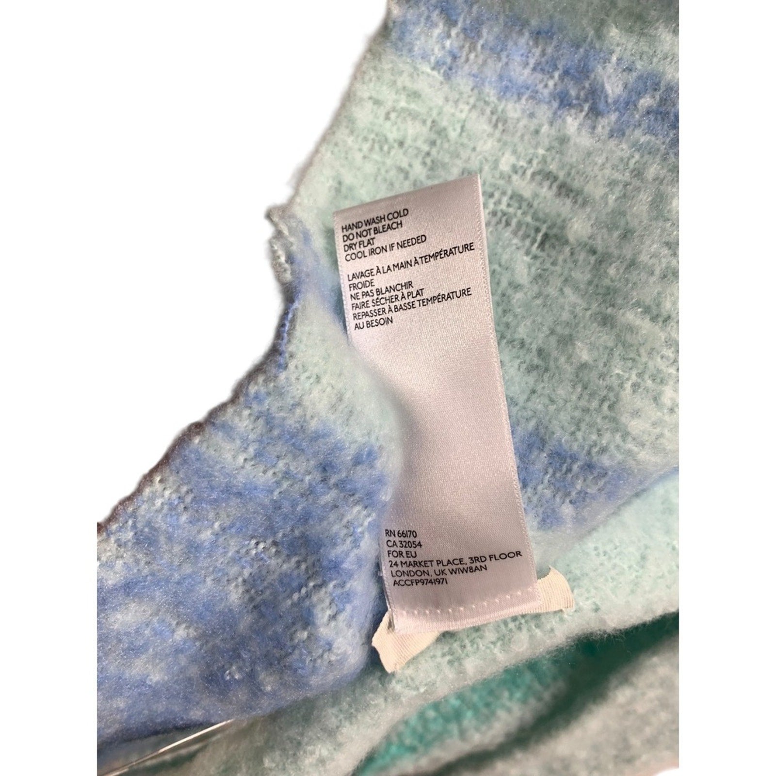 NEW Free People Chunky Gemini Pastel Plaid Winter Scarf, Blue and Green