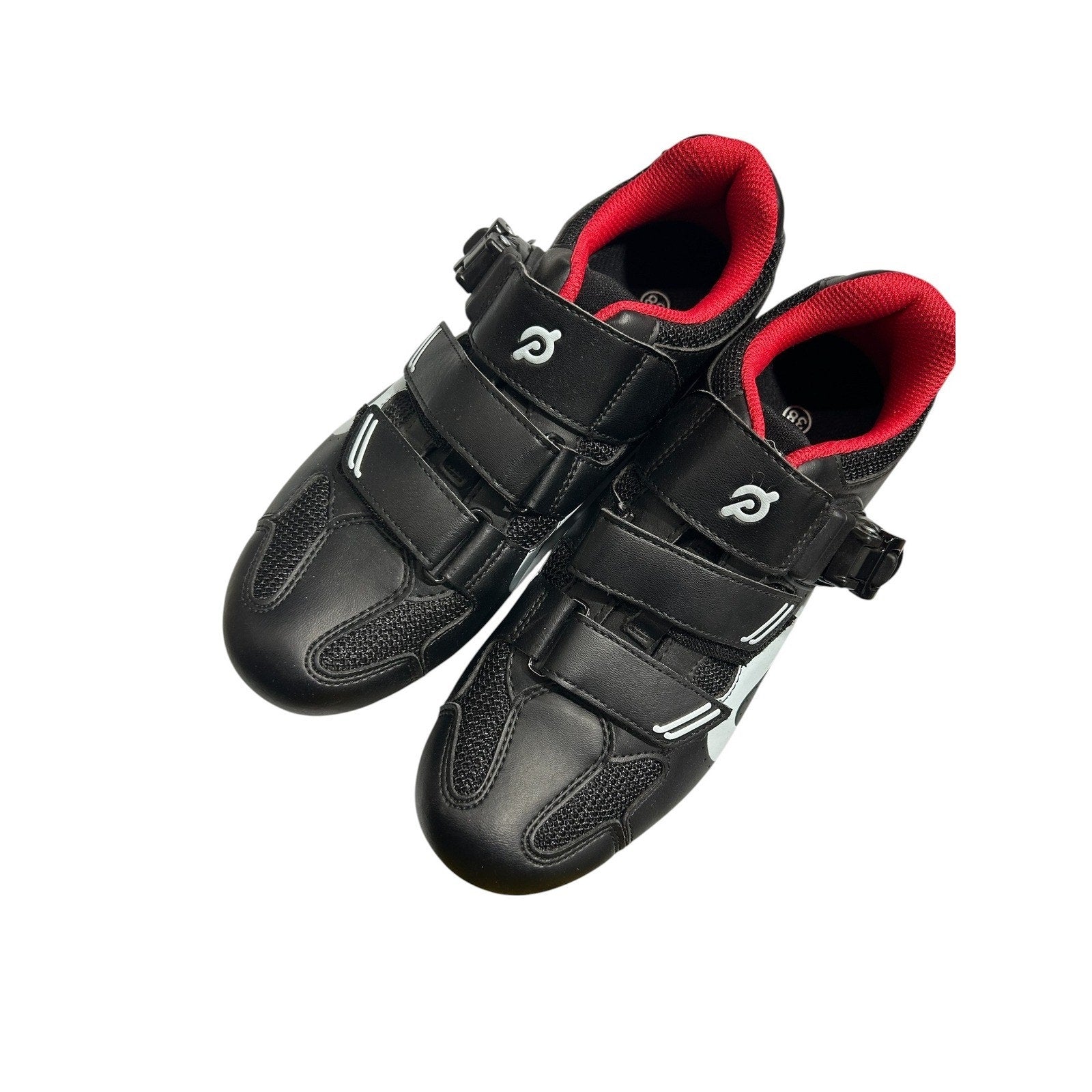 Peloton Cycling Shoes Black White Red EU 38 Look Delta Cleats Indoor Spin Bike