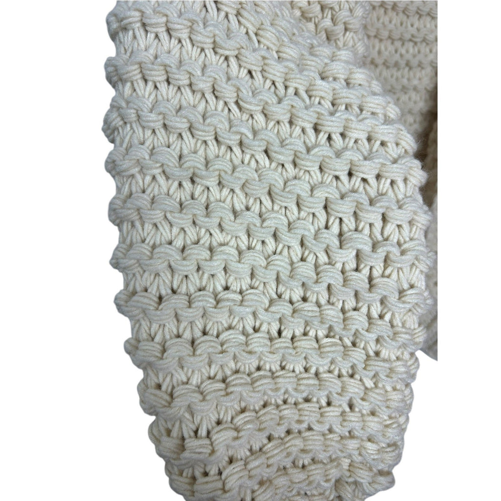Anthropologie One Size Cream Chunky Knit Oversized Open Front Cardigan Sweater