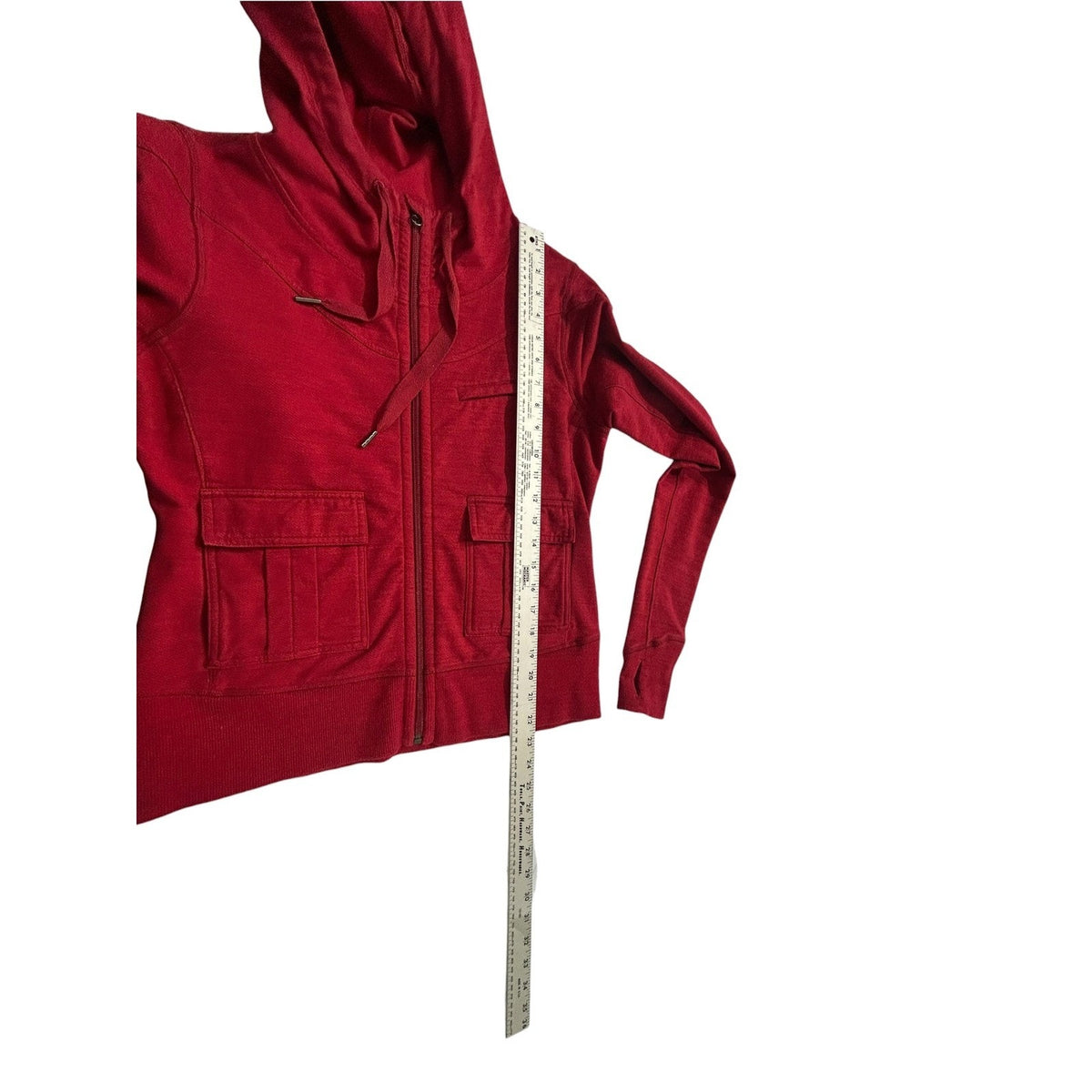Lululemon Carry And Go Hoodie Commuter Denim Deepest Cranberry Red Zip Jacket 8