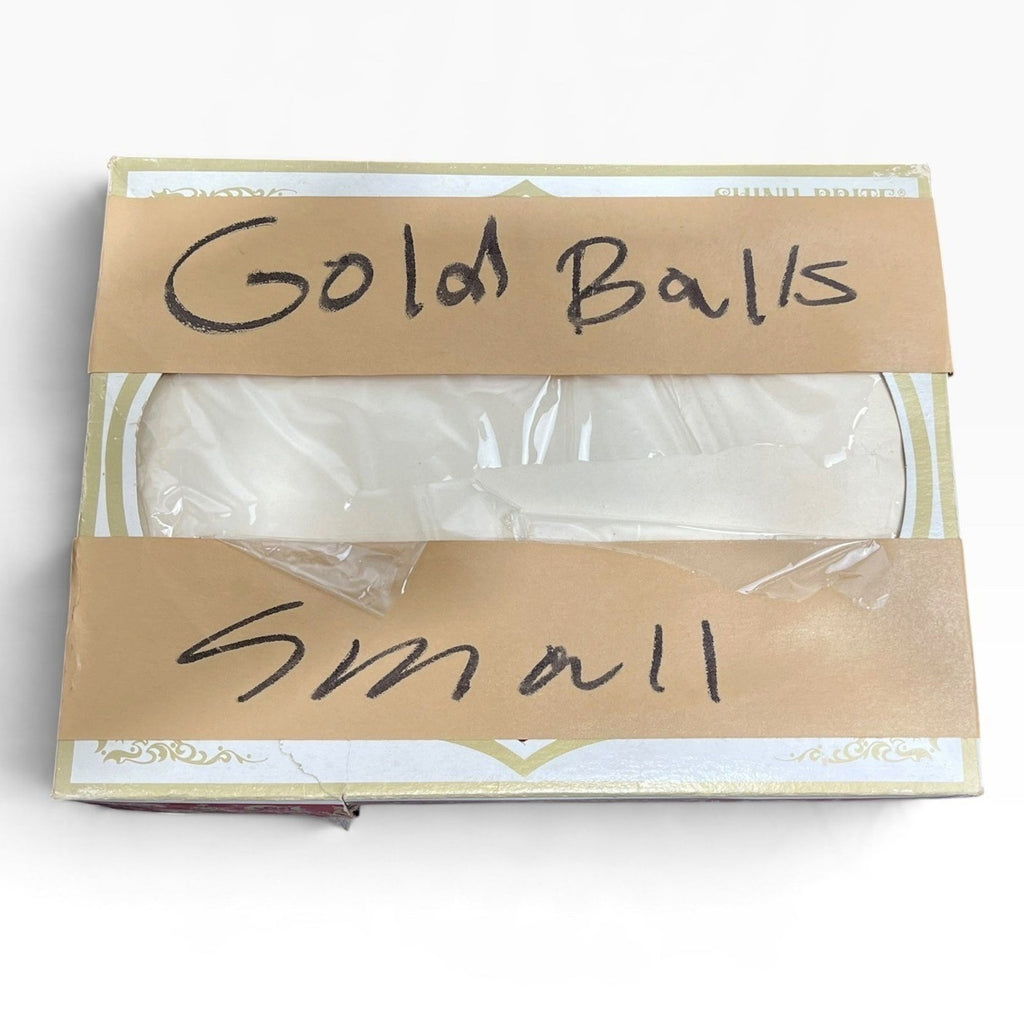 Vintage Shiny Brite Gold Glass Christmas Ornaments Set of 12 Small Round MCM USA