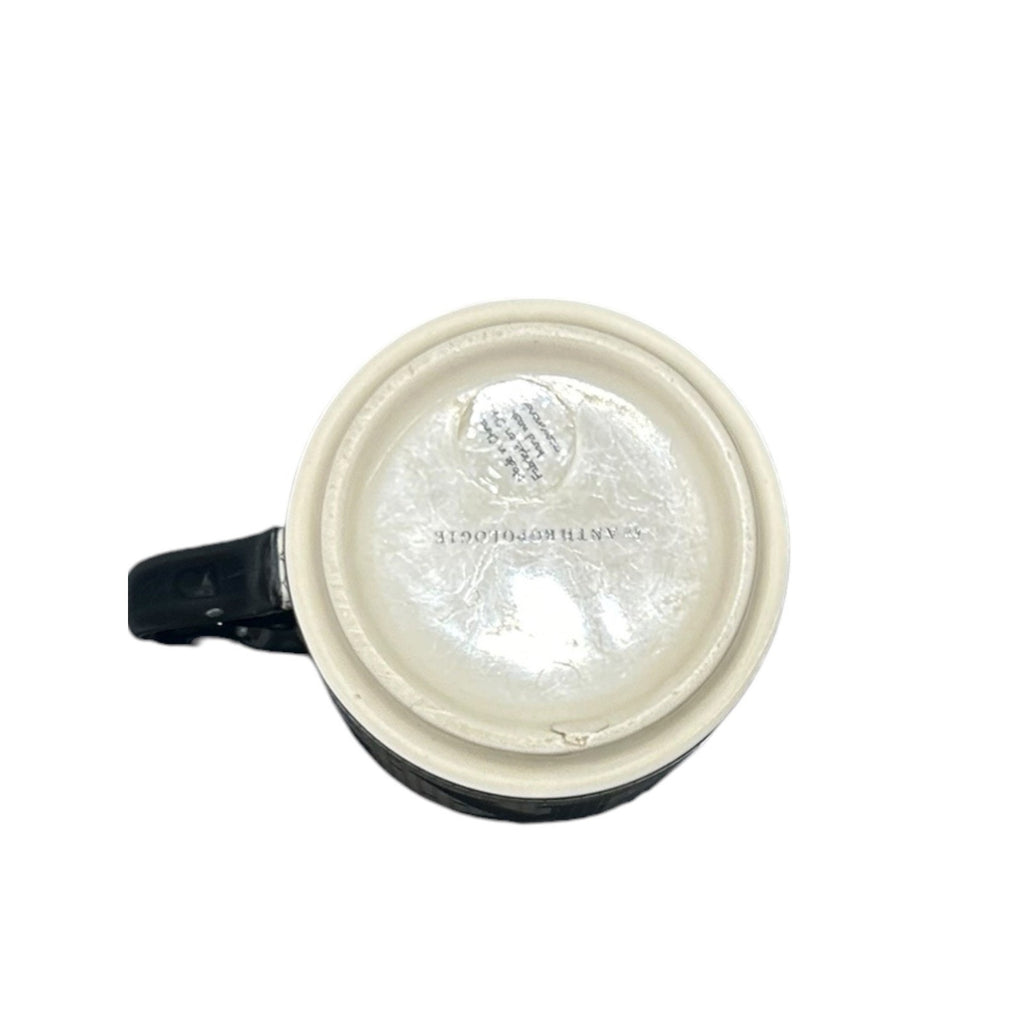 Anthropologie Monogram Letter ' K ' Black Gold Honeycomb Mosaic Tile Coffee Mug