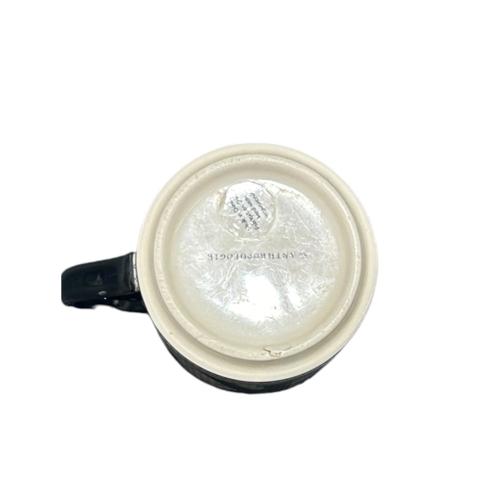 Anthropologie Monogram Letter ' K ' Black Gold Honeycomb Mosaic Tile Coffee Mug