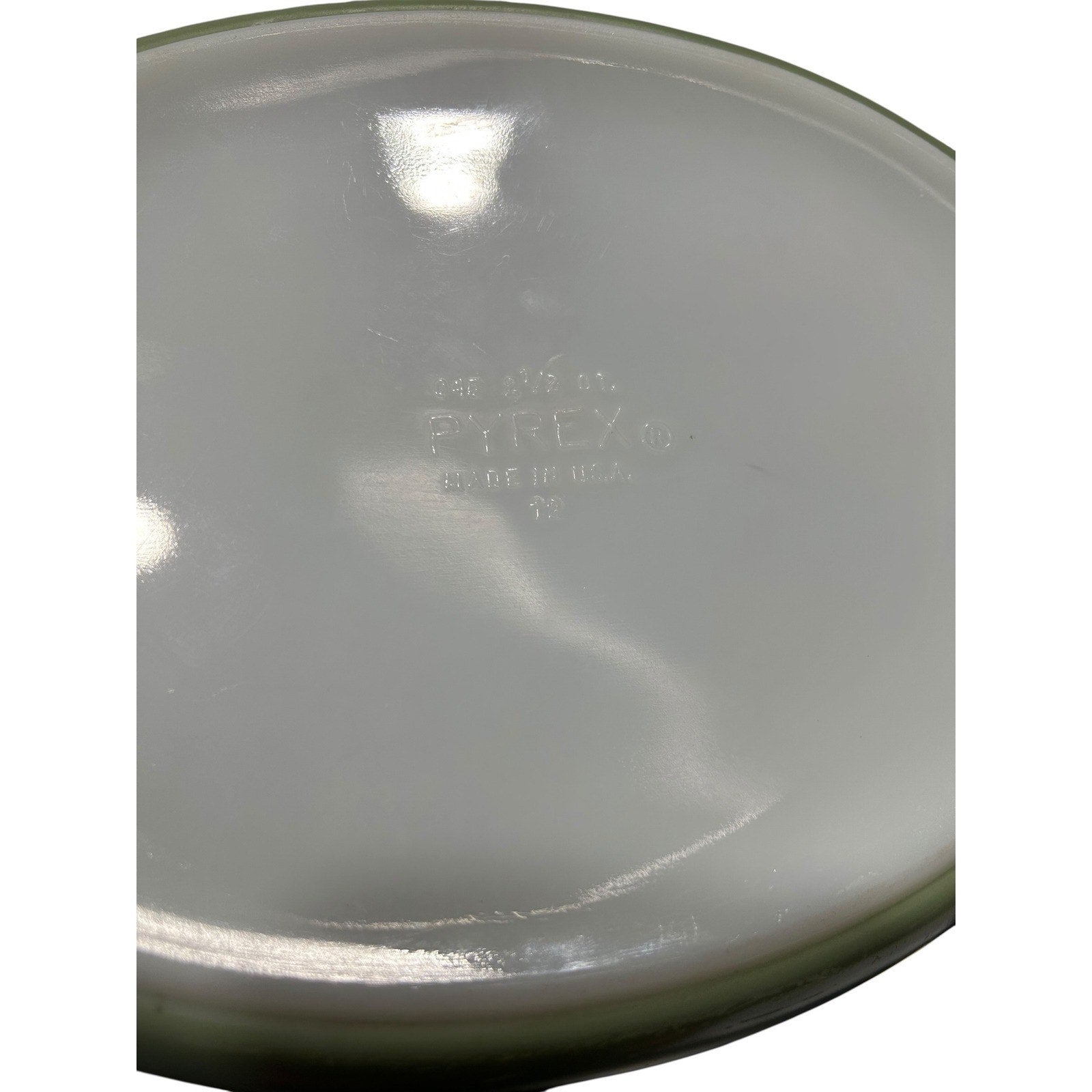 Pyrex 045 Golden Scroll 2.5 Qt Oval Casserole Dish Sage Green Gold No Lid