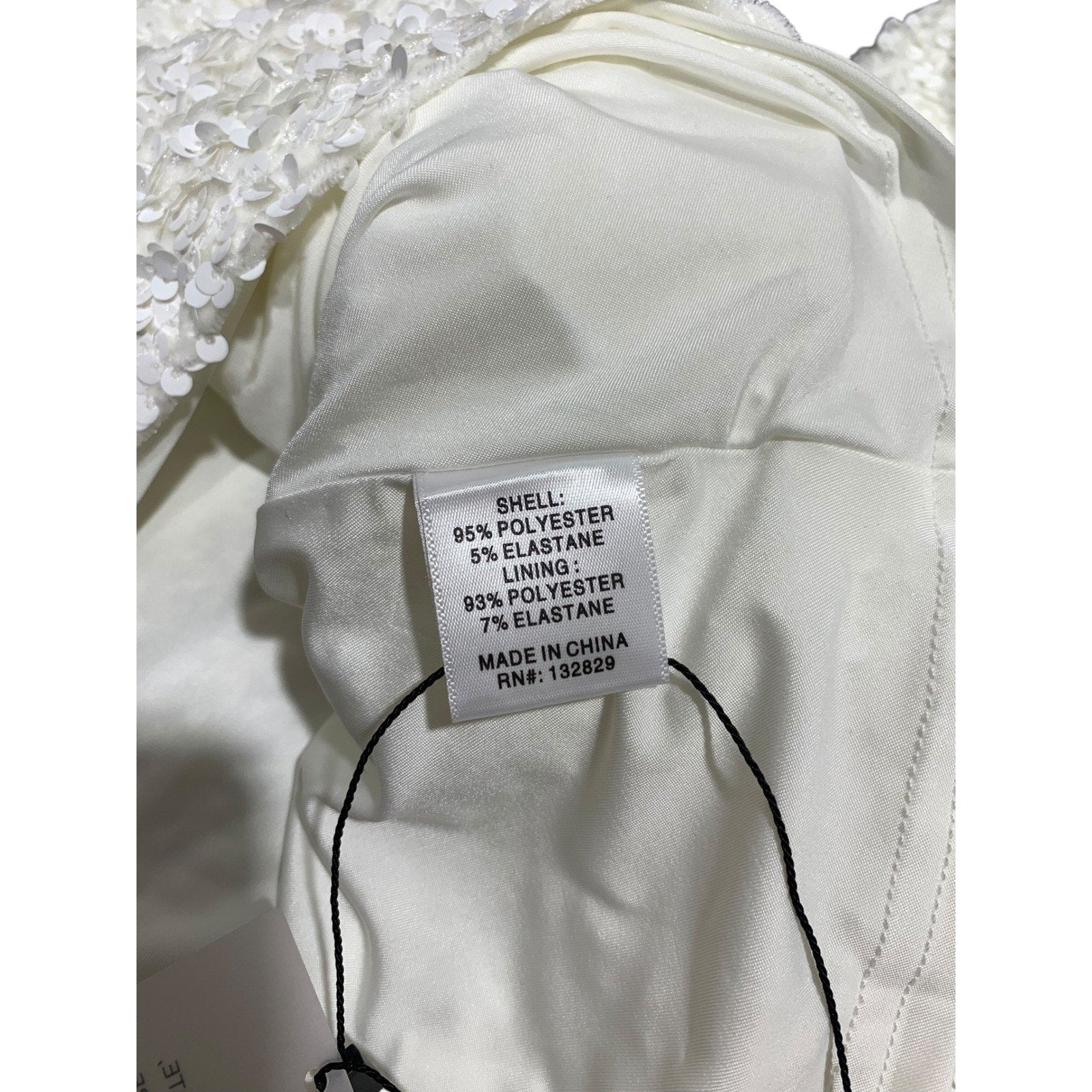 Lovers and Friends White Sequin Cowl Back Mini Dress Long Sleeve Large NEW bride