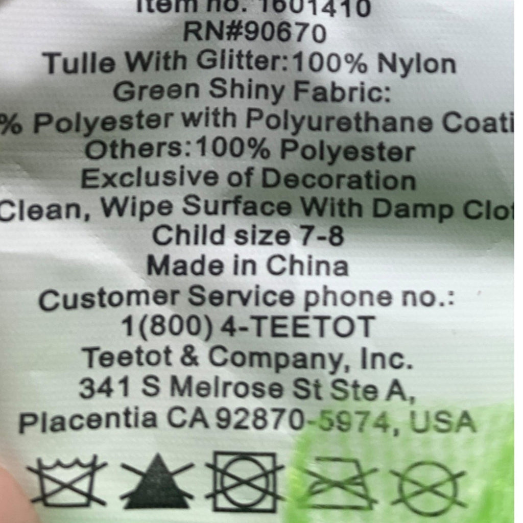 Teetot & Co Green Fairy Princess Costume Dress and Leggings Set Kids Size 7-8