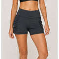Lululemon Black Ruched Side Pocket High Rise Biker Shorts Womens Size 6