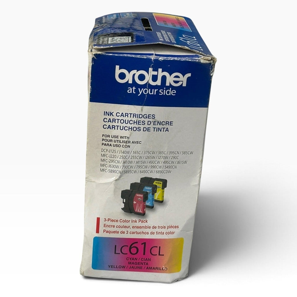 Brother LC61CL Innobella 3-Pack Color Ink Cartridges Cyan Magenta Yellow Genuine