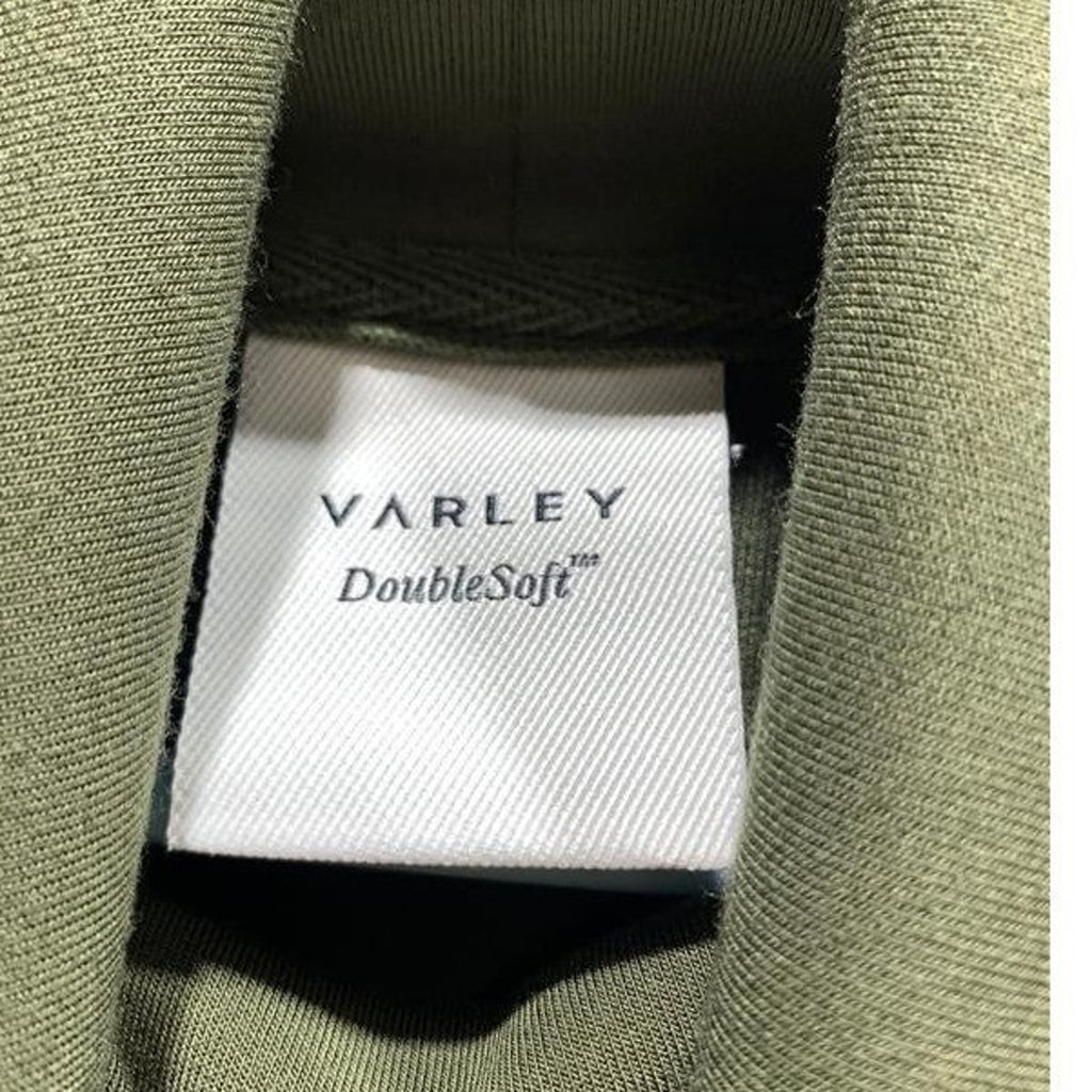Varley Freya Sweat Olive Green DoubleSoft Cowl Neck Drawstring Pullover Small