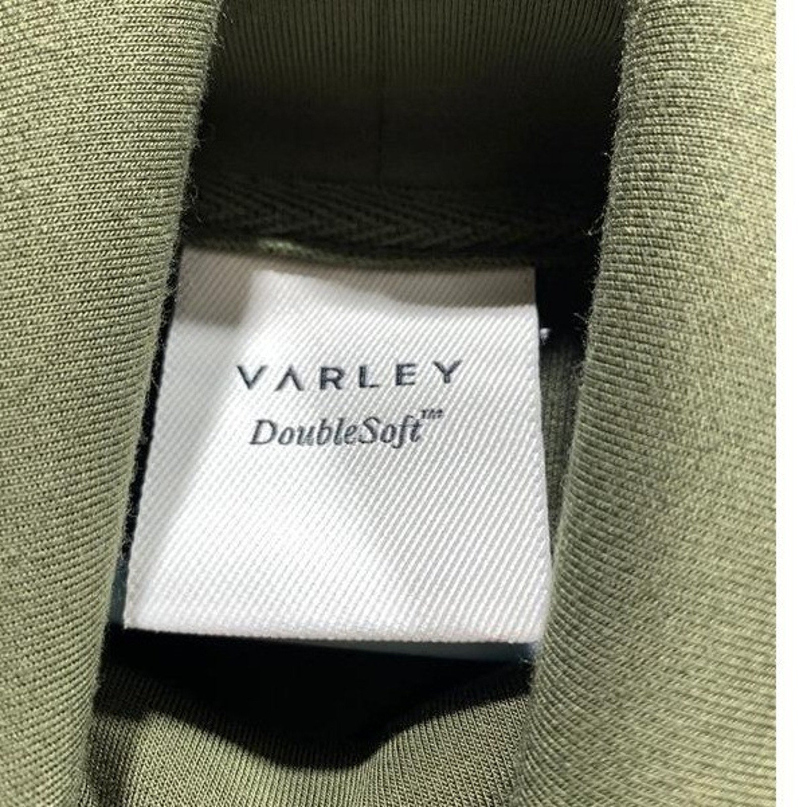 Varley Freya Sweat Olive Green DoubleSoft Cowl Neck Drawstring Pullover Small