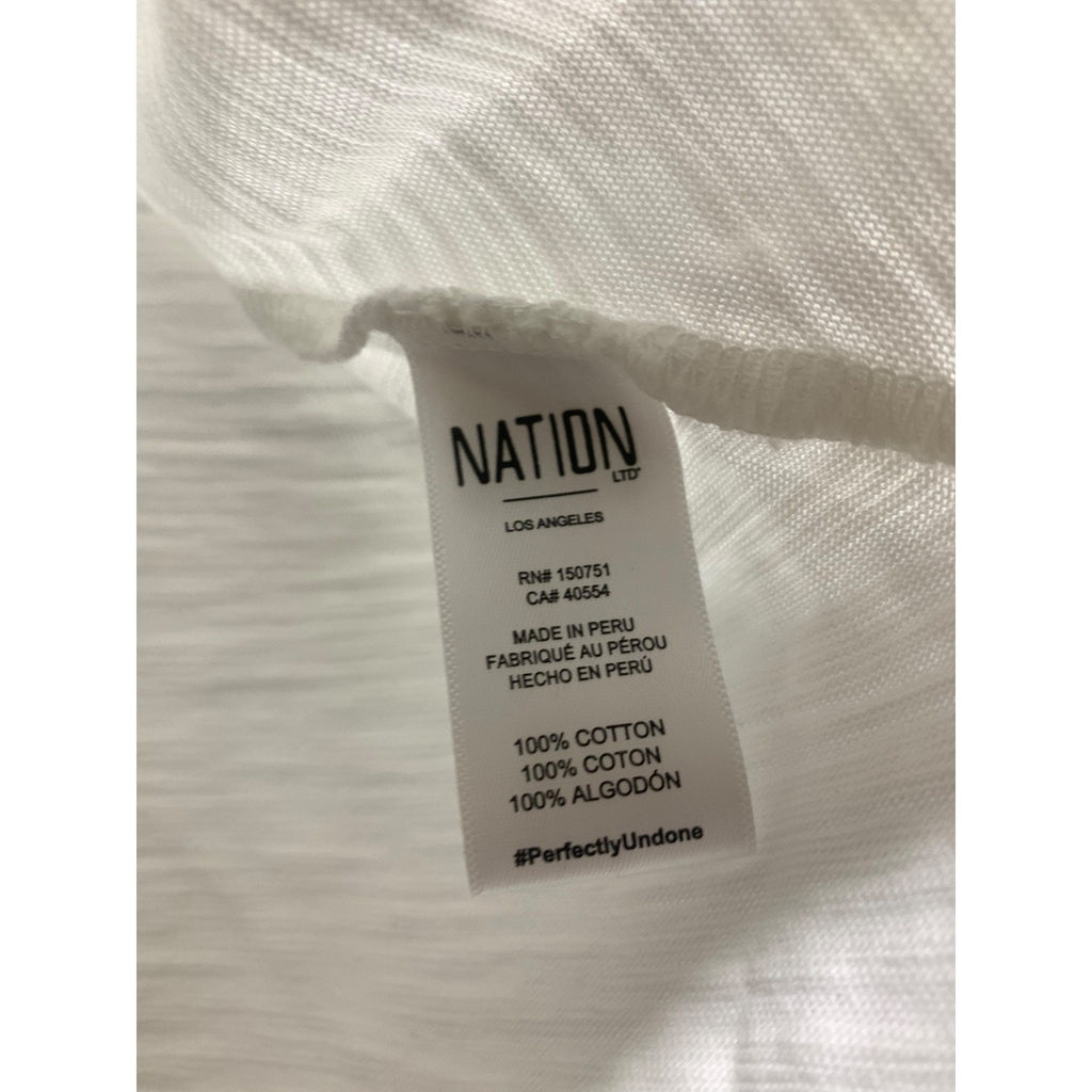 Nation Ltd Drew Gathered Romantic Tee Small White Puffed Sleeves Feminine Peru