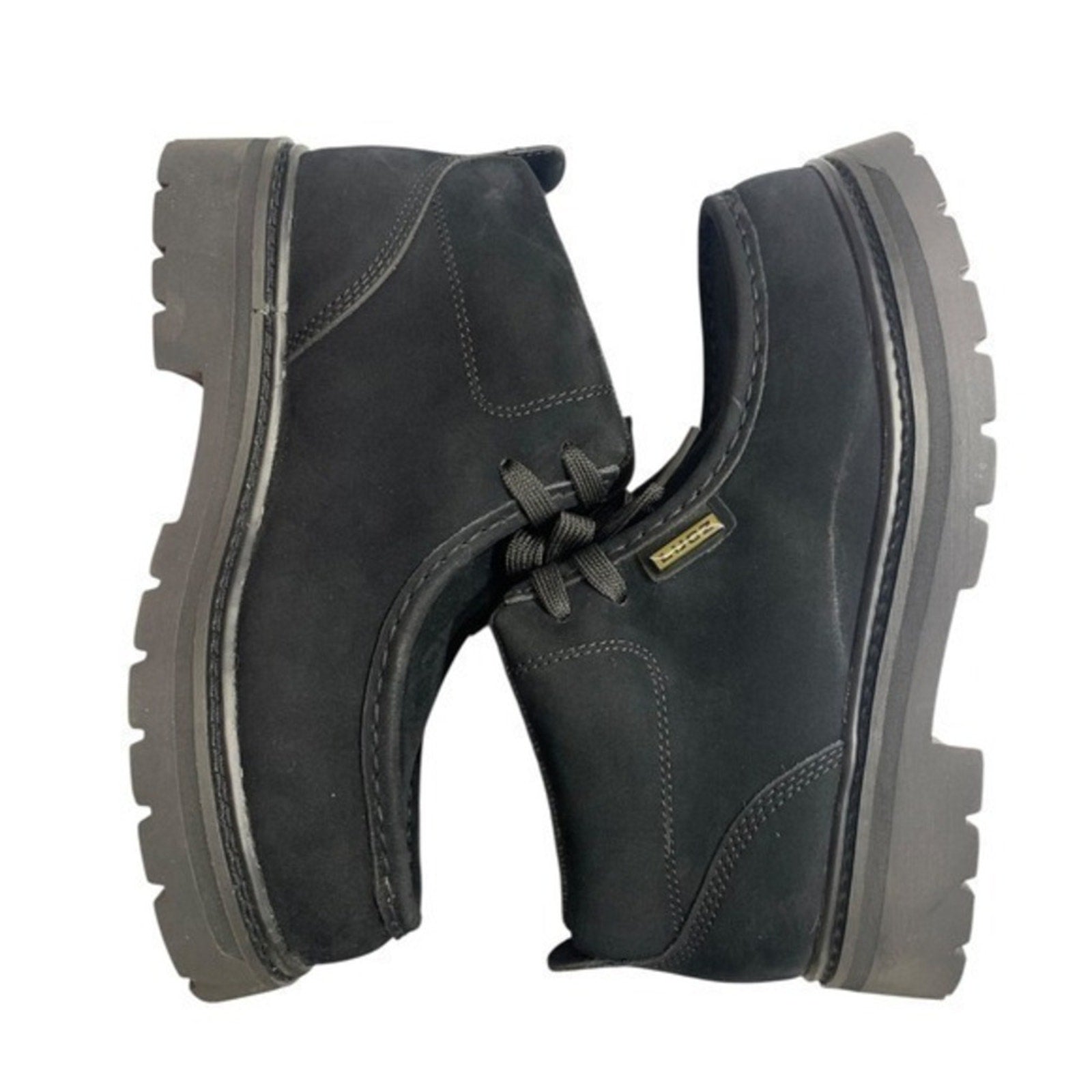 Lugz Black Suede Chukka Boots Mens Lug Sole Lace Up Ankle Boots SZ 7.5
