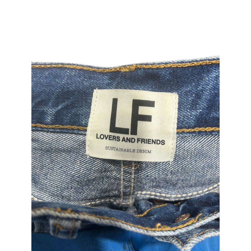 Lovers and Friends Austin Super High Rise Cut Off Denim Shorts Blue Size 26 Boho