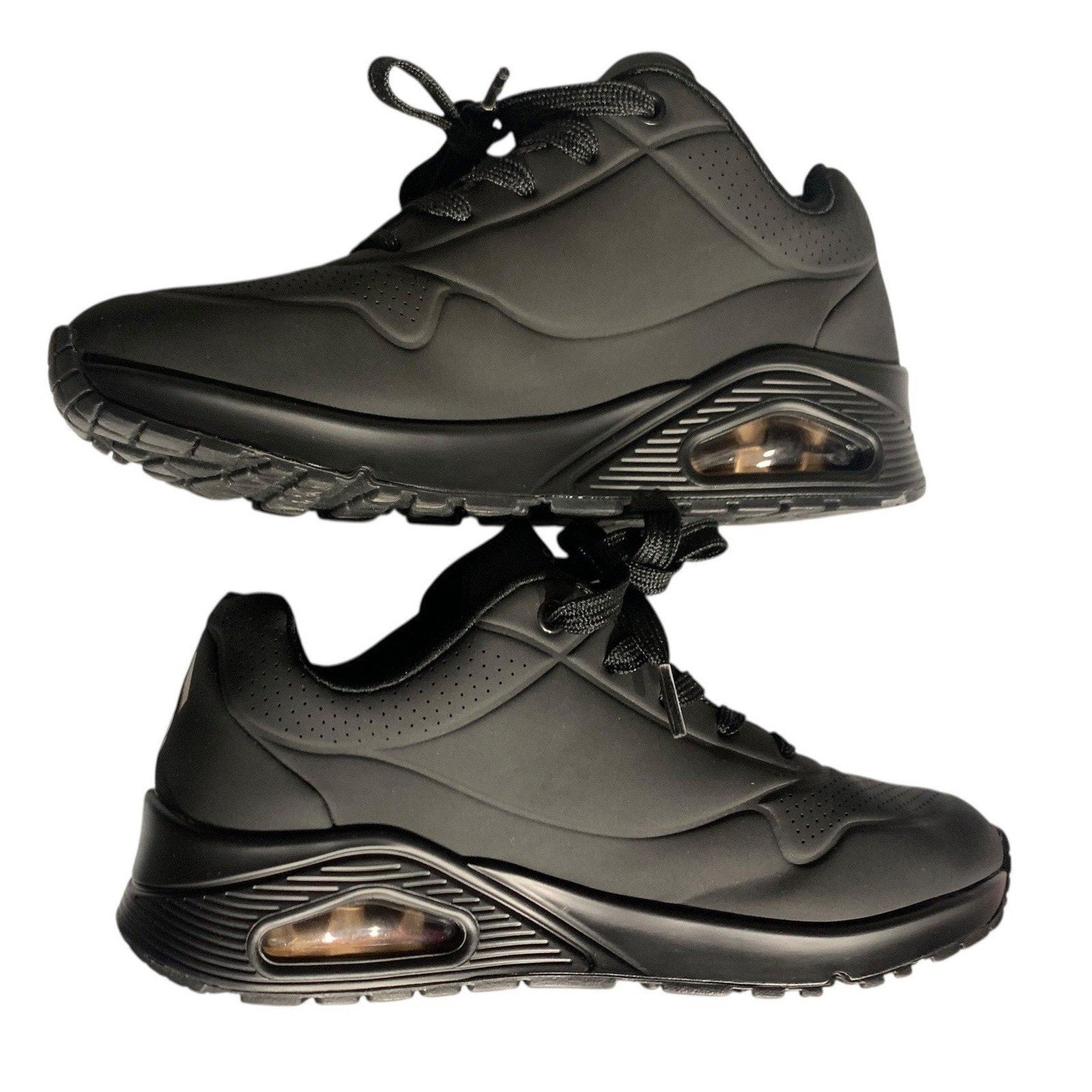 Skechers Uno Stand on Air Womens 8 Black Sneakers 73690 BBK
