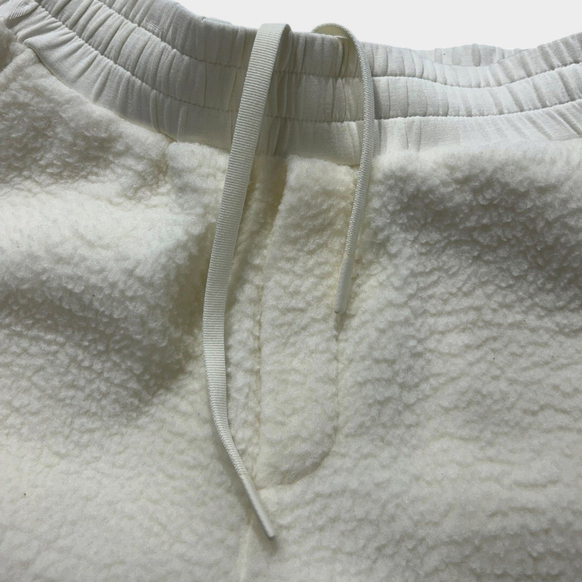 Varley Samson Relaxed Fleece Pants Egret White Cargo Joggers XS sherpa cozy fall
