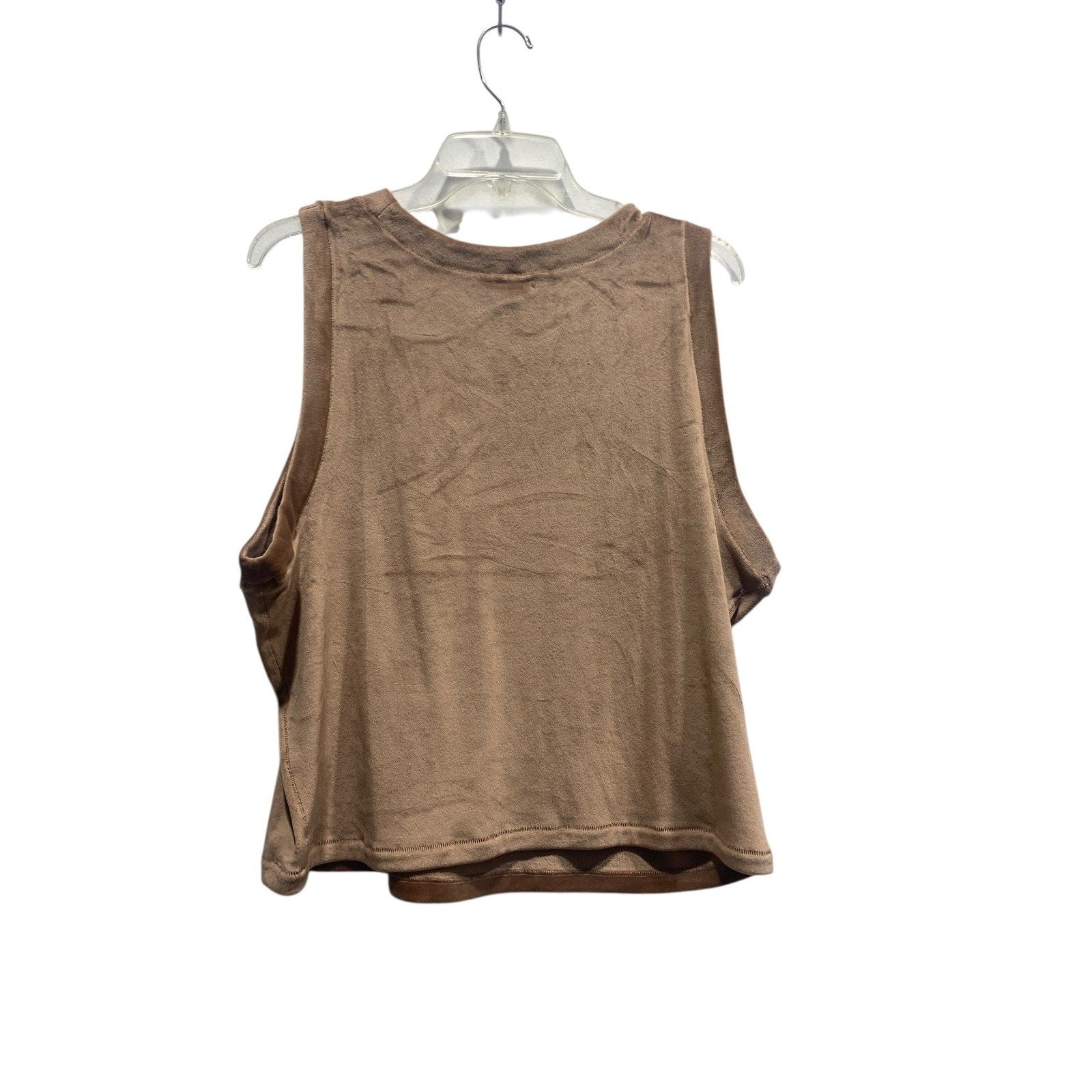 SKIMS Velour Tank Top Brown Sleeveless Crew Neck Plus Size 3XL Plush Cozy 2497