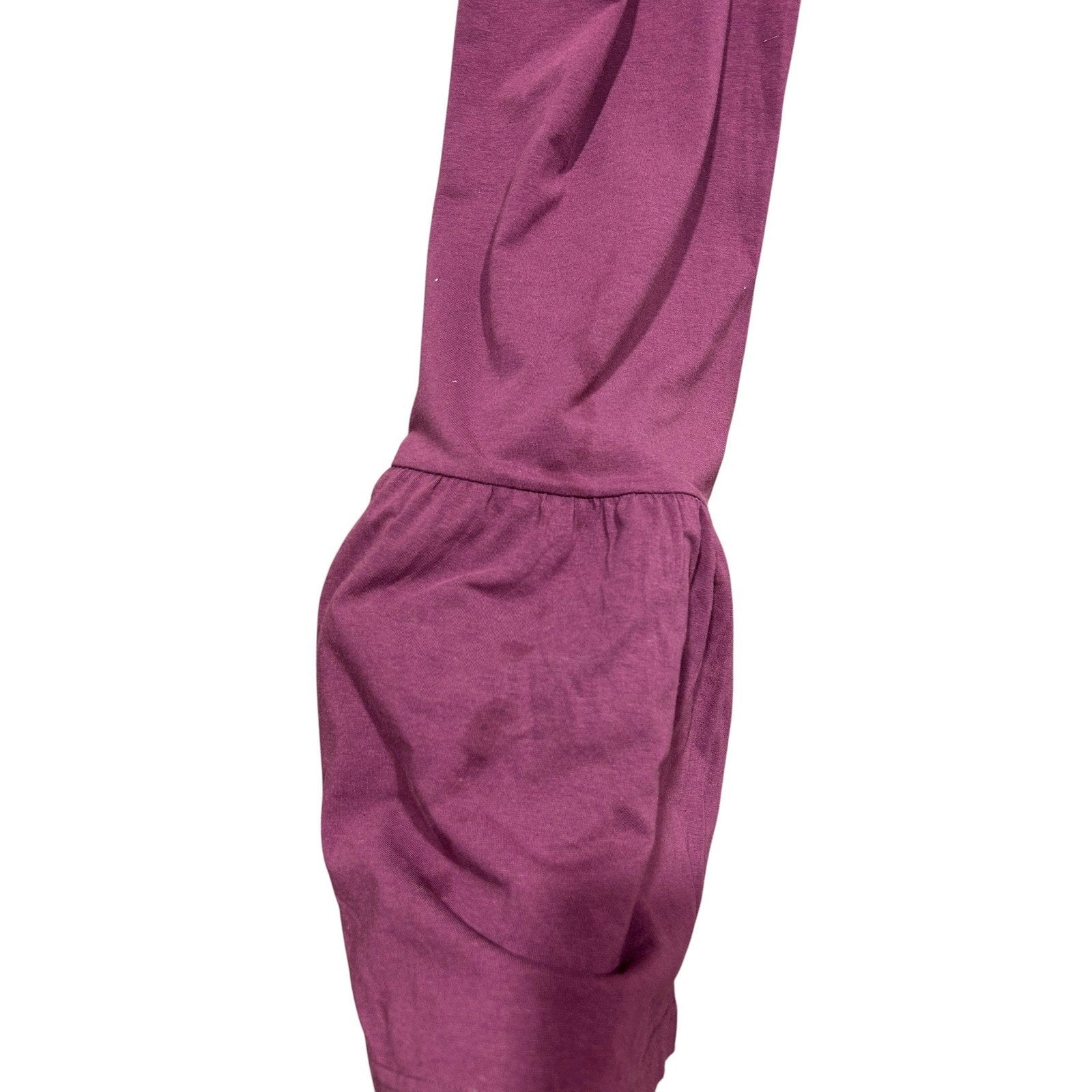 Pact Womens Organic Cotton Smocked Tiered Maxi Dress Plum Purple XS Sleeveless