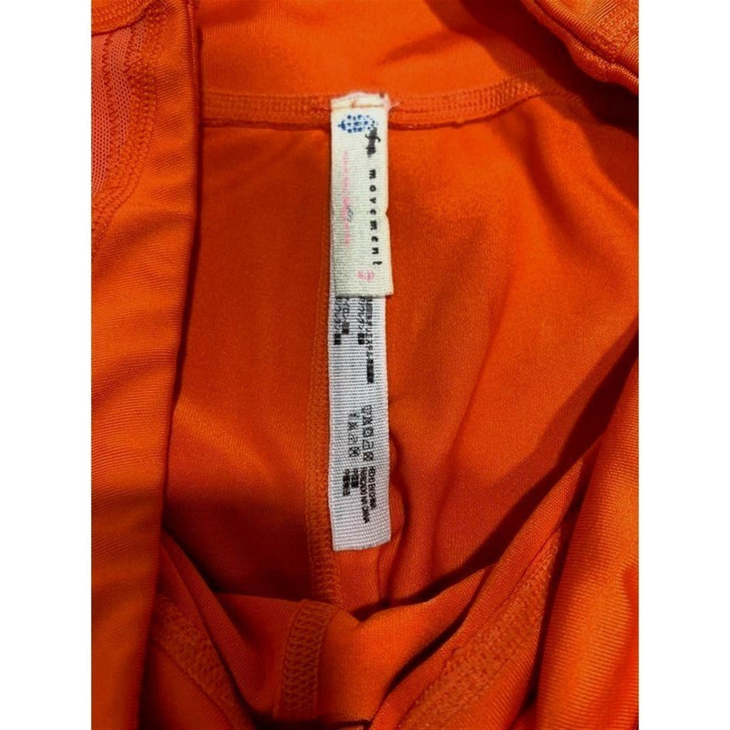 Free People Movement Womens Orange Ribbed Moto High Rise Leggings Size Small