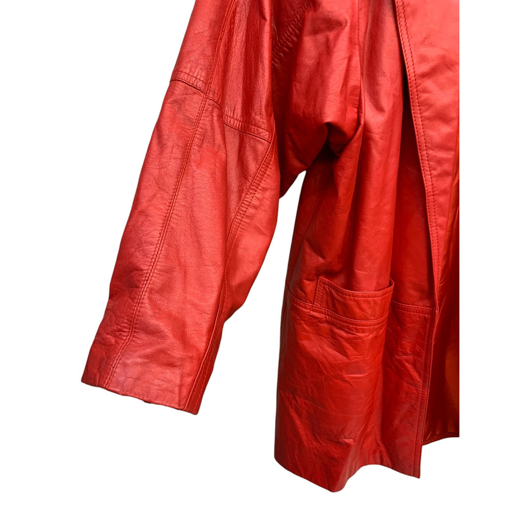 Vintage Toff's Red Leather Jacket SZ M/ 39