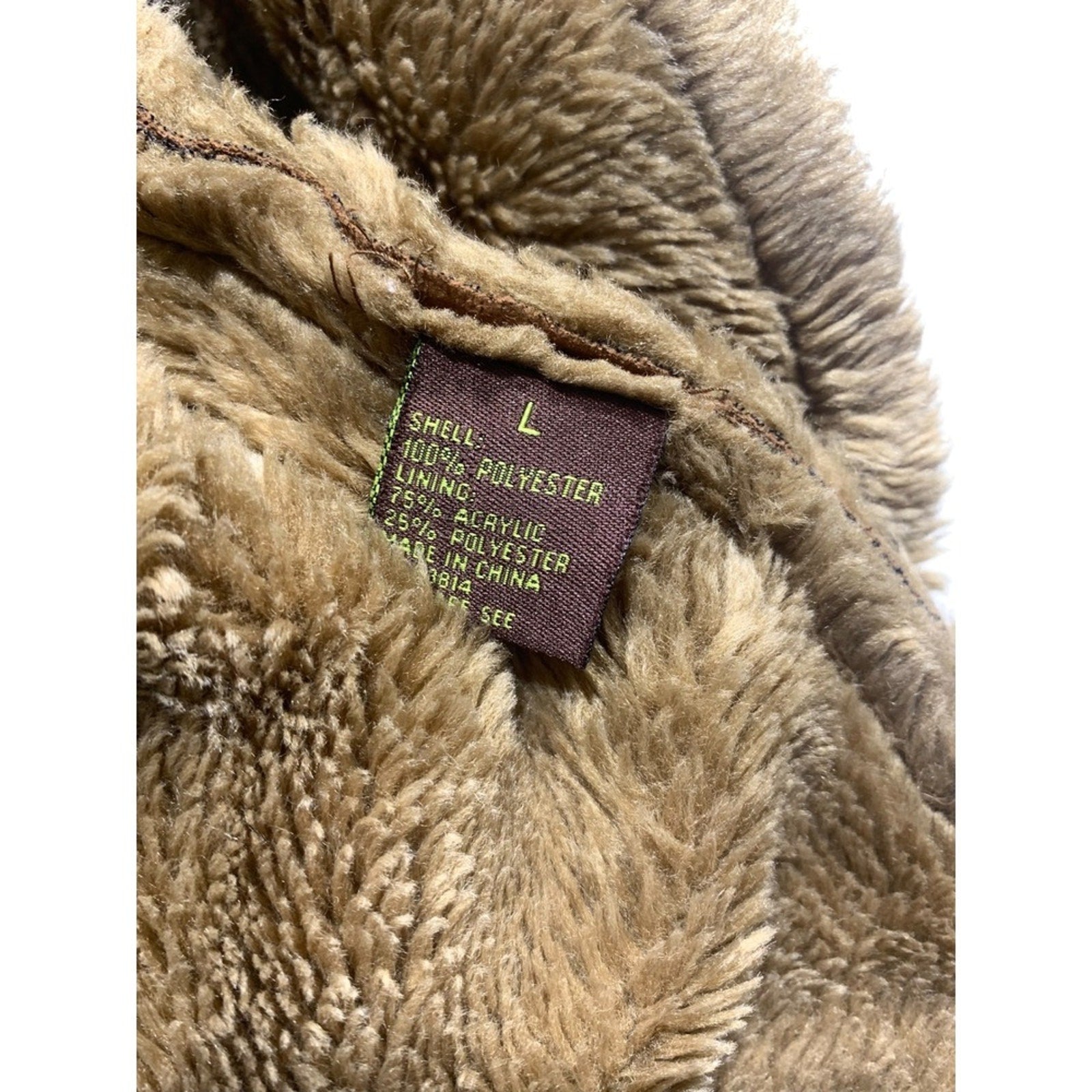 FUDA Women's Brown Faux Suede Shearling Lined Coat Jacket Size L