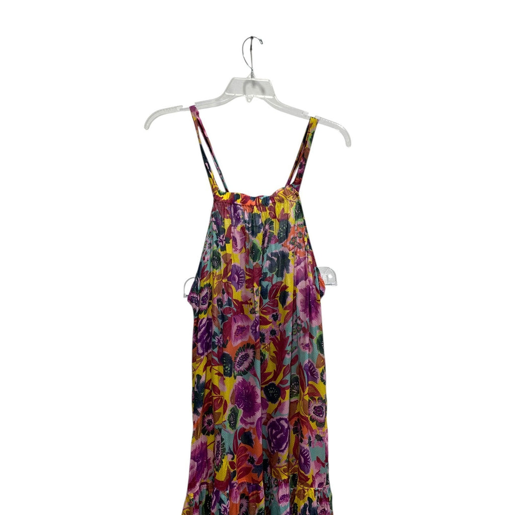Anthropologie Printed Maxi Dress Cover Up Womens Medium Multi Color Strappy Back