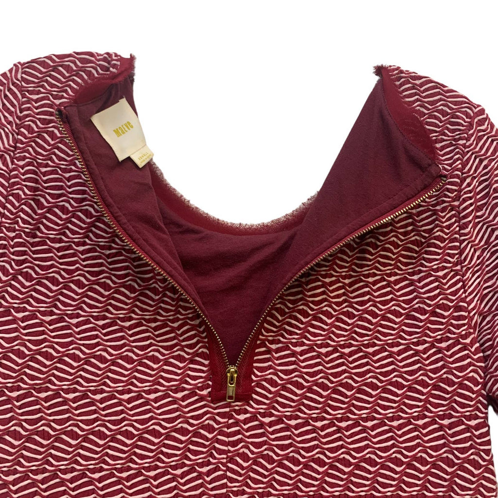 ANTHROPOLOGIE Maeve Dora Red & White Short Sleeve Shift Dress SZ XS
