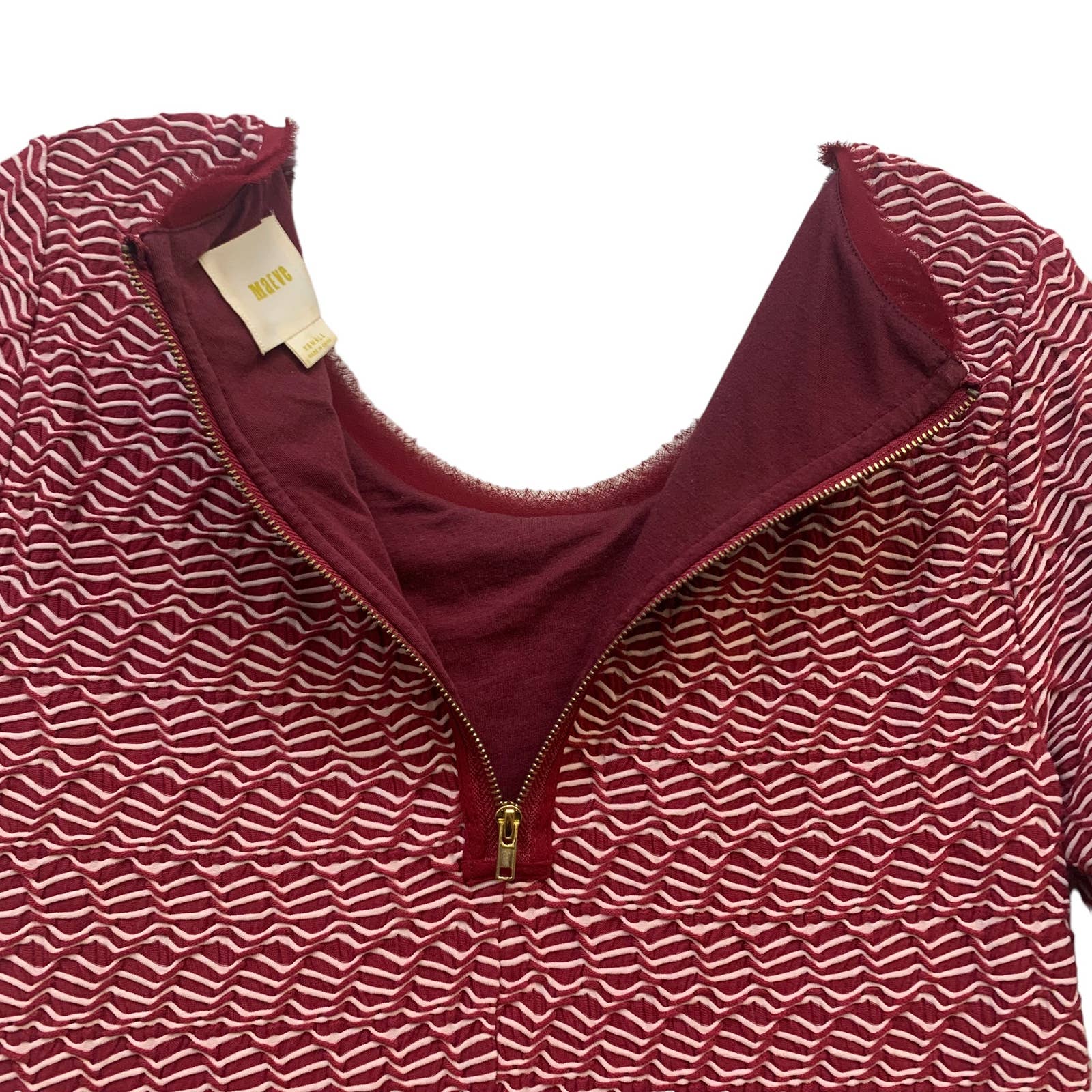 ANTHROPOLOGIE Maeve Dora Red & White Short Sleeve Shift Dress SZ XS
